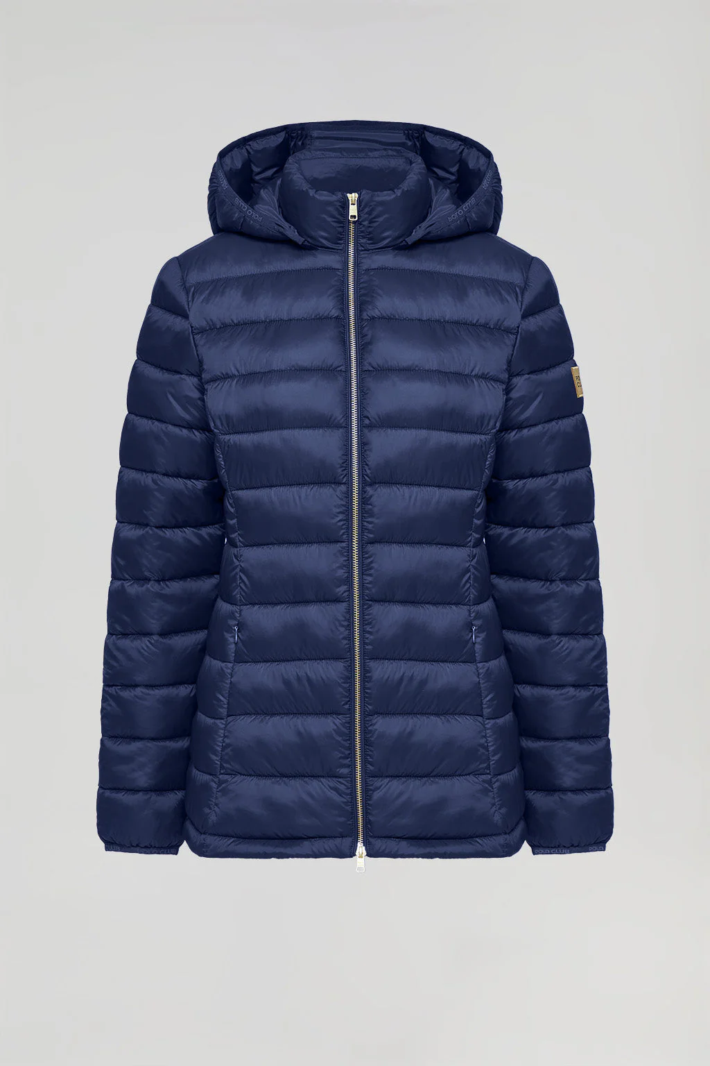 Navy-blue ultralight Carla jacket with hood and Polo Club logo - Image 6