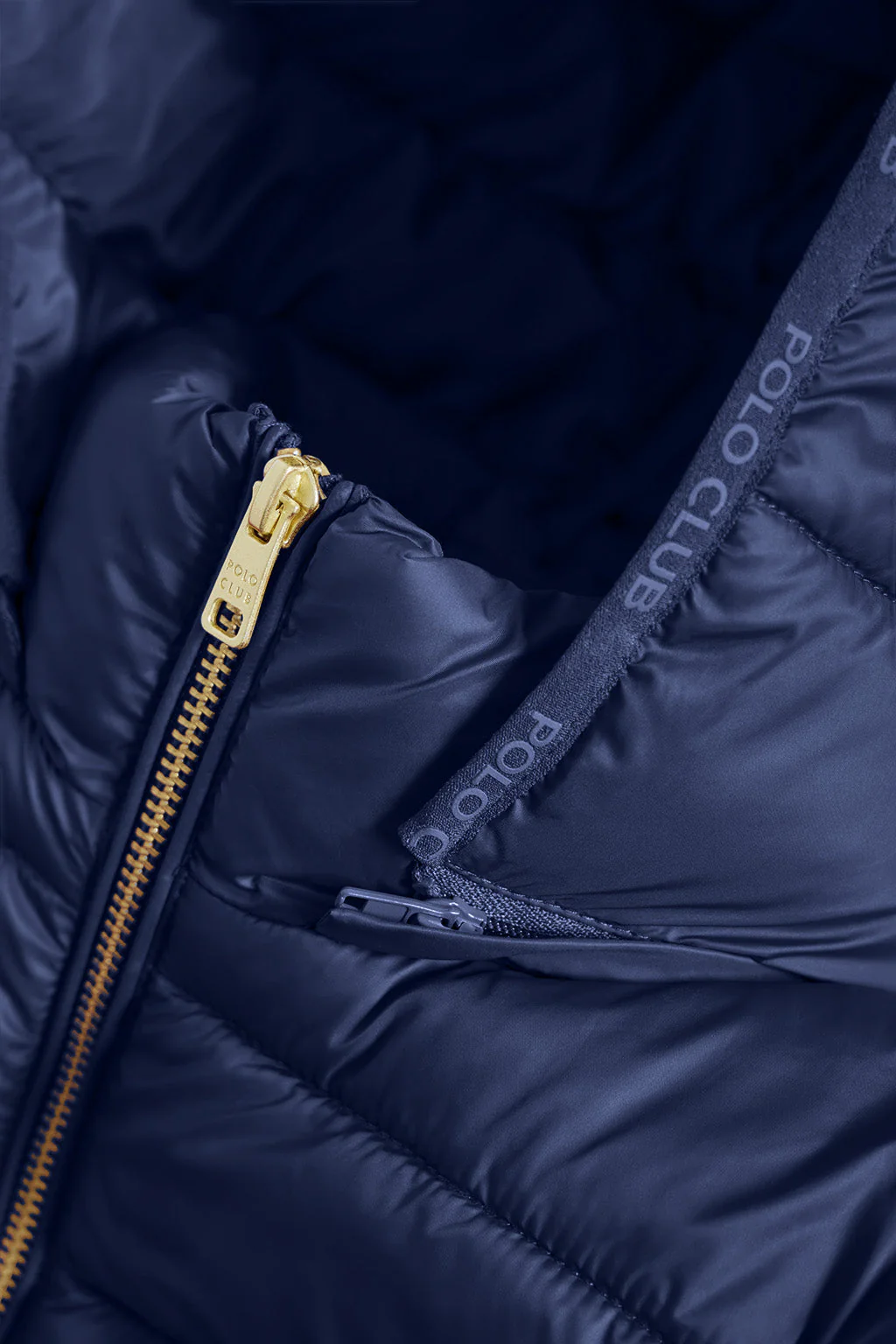 Navy-blue ultralight Carla jacket with hood and Polo Club logo - Image 7
