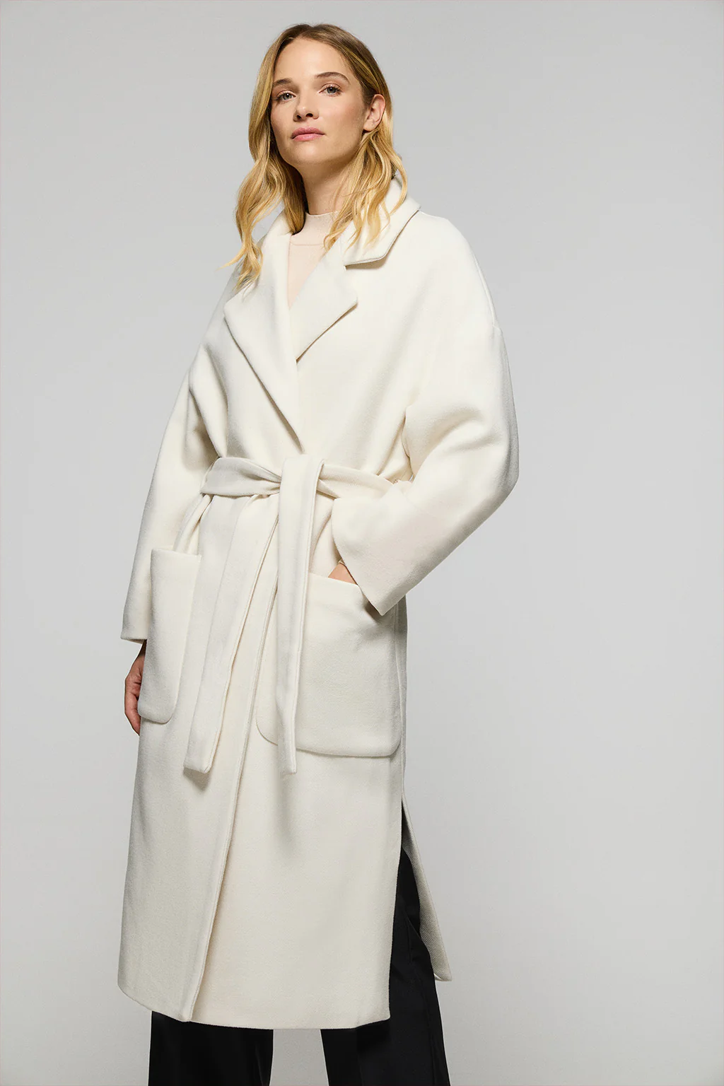 Beige long coat Carrie with Polo Club details - Image 6