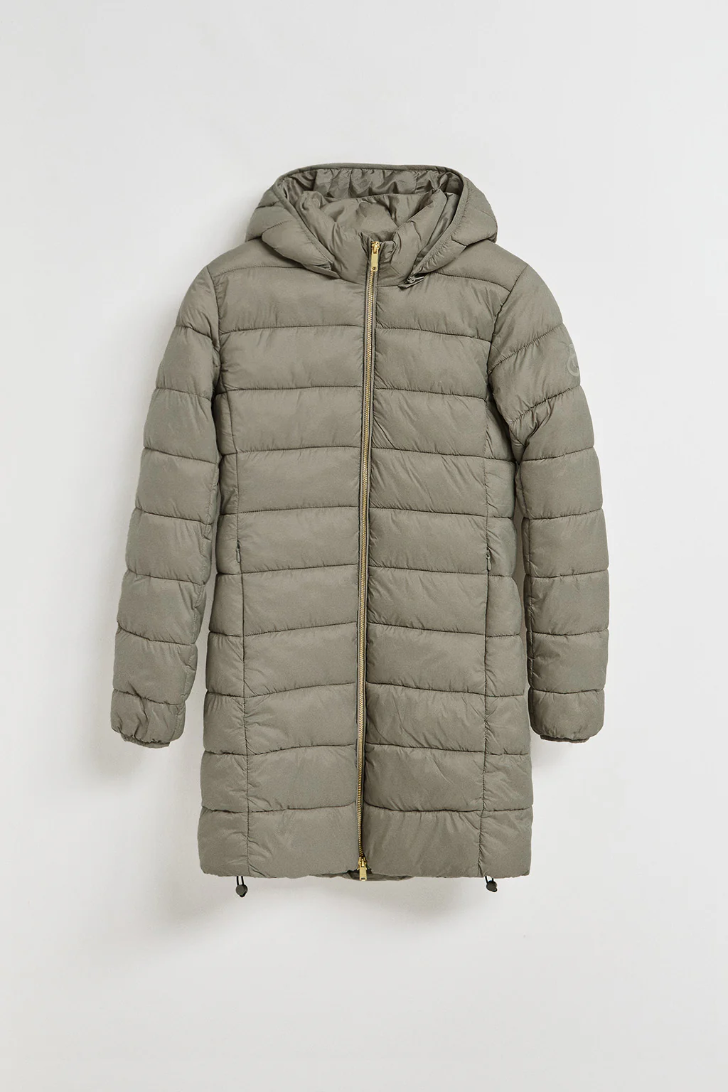 Taupe ultralight coat Cecilia with detachable hood and PC embroidery - Image 6