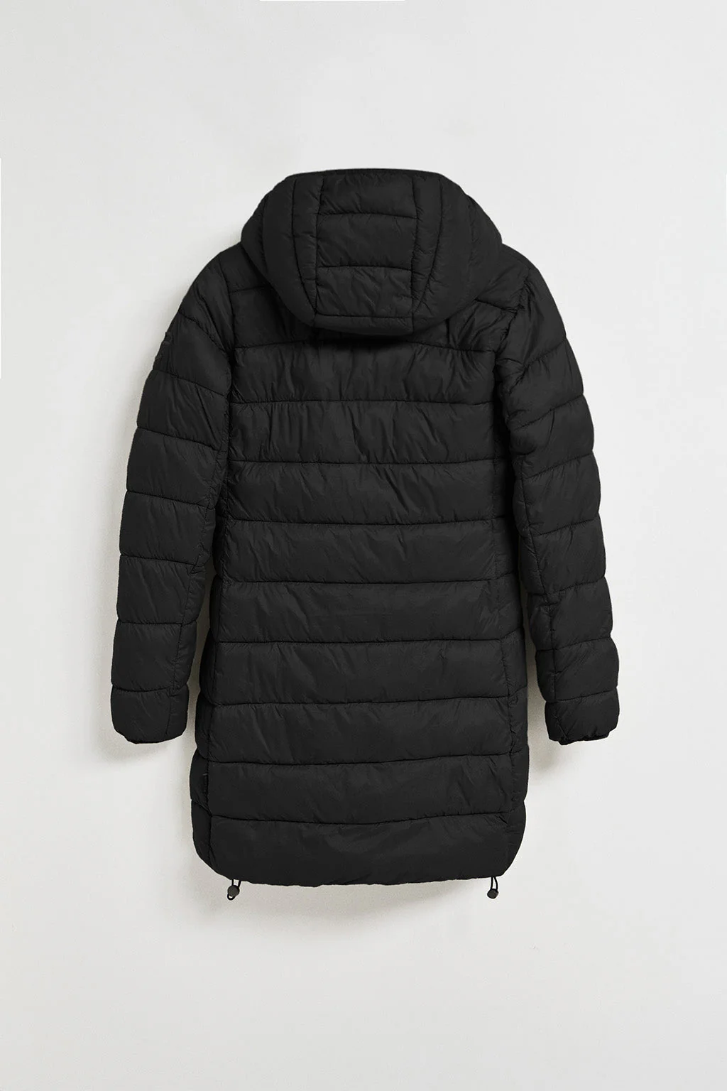 Black ultralight coat Cecilia with detachable hood and PC embroidery - Image 9