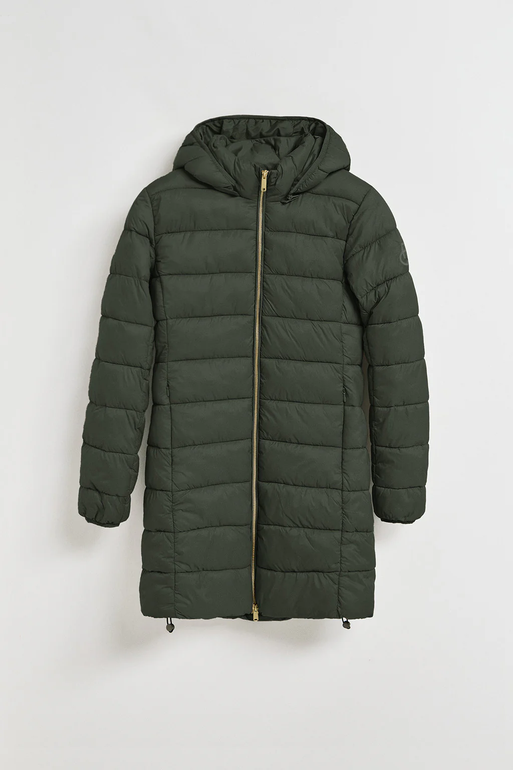 Green ultralight coat Cecilia with detachable hood and PC embroidery - Image 5