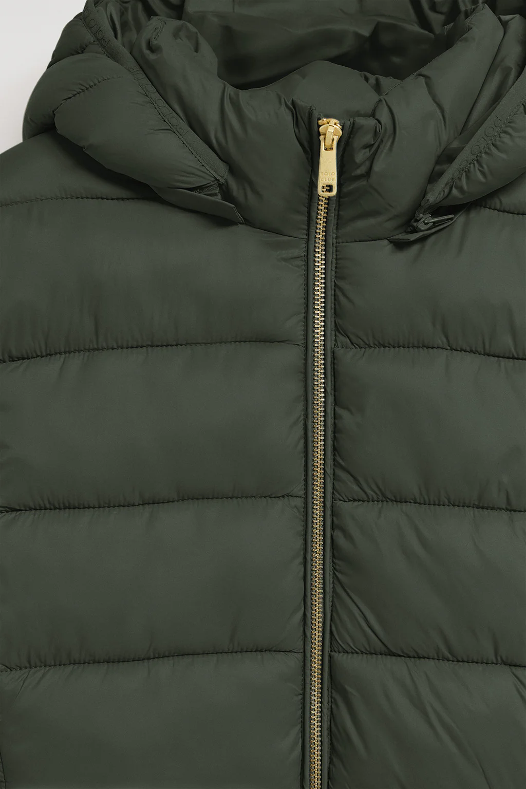 Green ultralight coat Cecilia with detachable hood and PC embroidery - Image 7