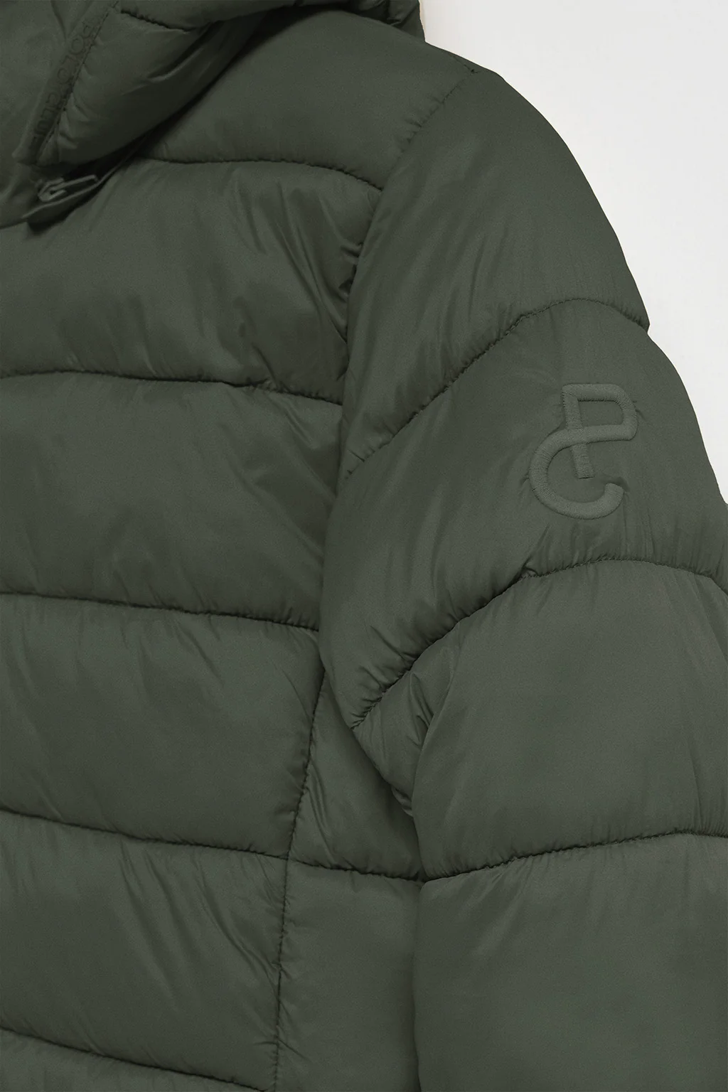 Green ultralight coat Cecilia with detachable hood and PC embroidery - Image 8