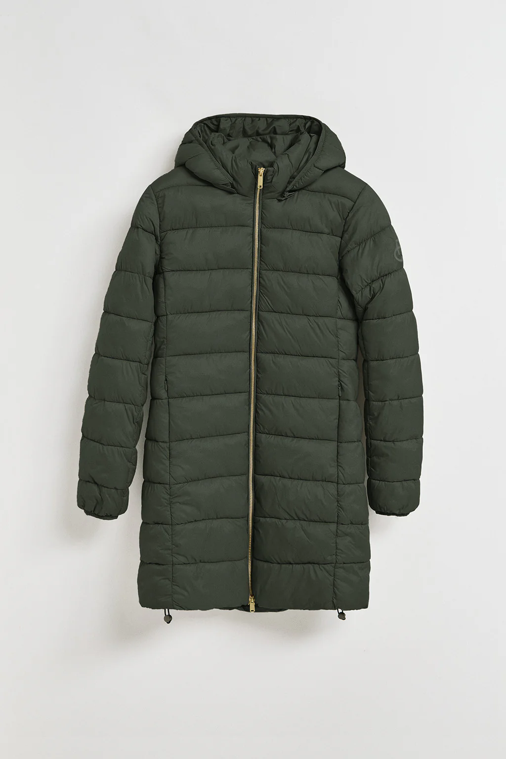 Green ultralight coat Cecilia with detachable hood and PC embroidery - Image 9