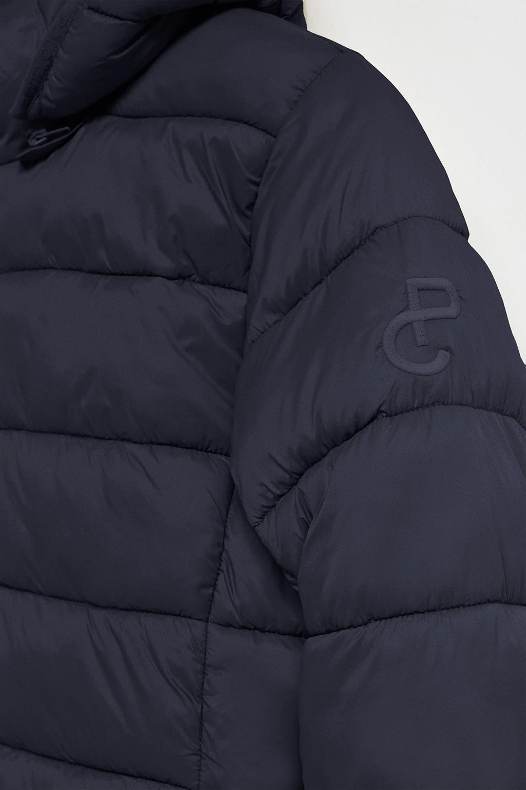 Navy-blue ultralight coat Cecilia with detachable hood and PC embroidery - Image 10