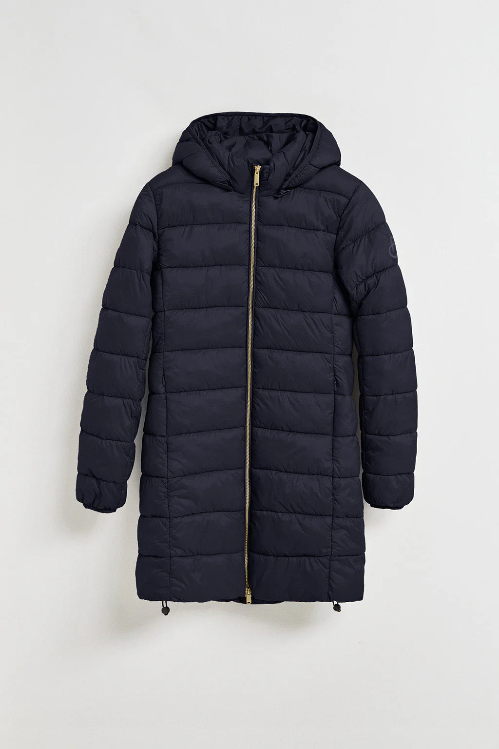 Navy-blue ultralight coat Cecilia with detachable hood and PC embroidery - Image 12