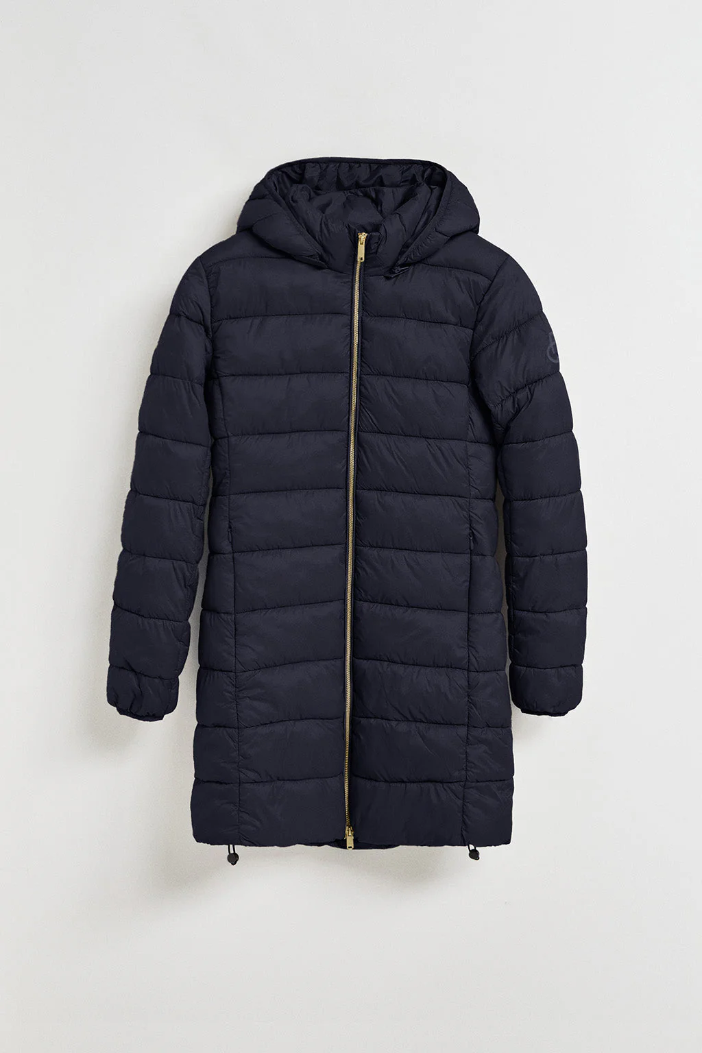 Navy-blue ultralight coat Cecilia with detachable hood and PC embroidery - Image 8