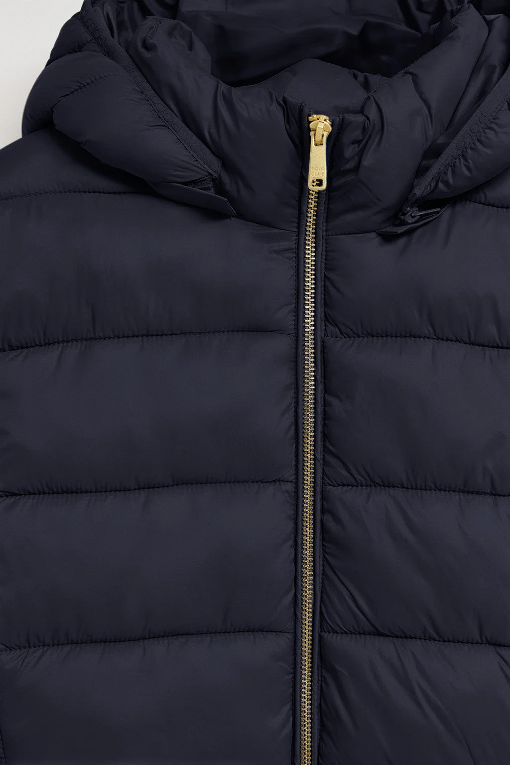 Navy-blue ultralight coat Cecilia with detachable hood and PC embroidery - Image 9