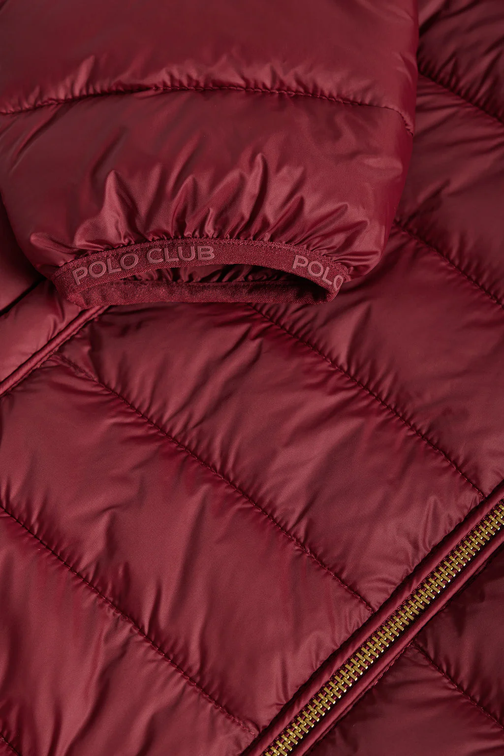 Burgundy ultralight Charles jacket with hood and Polo Club logo - Image 10