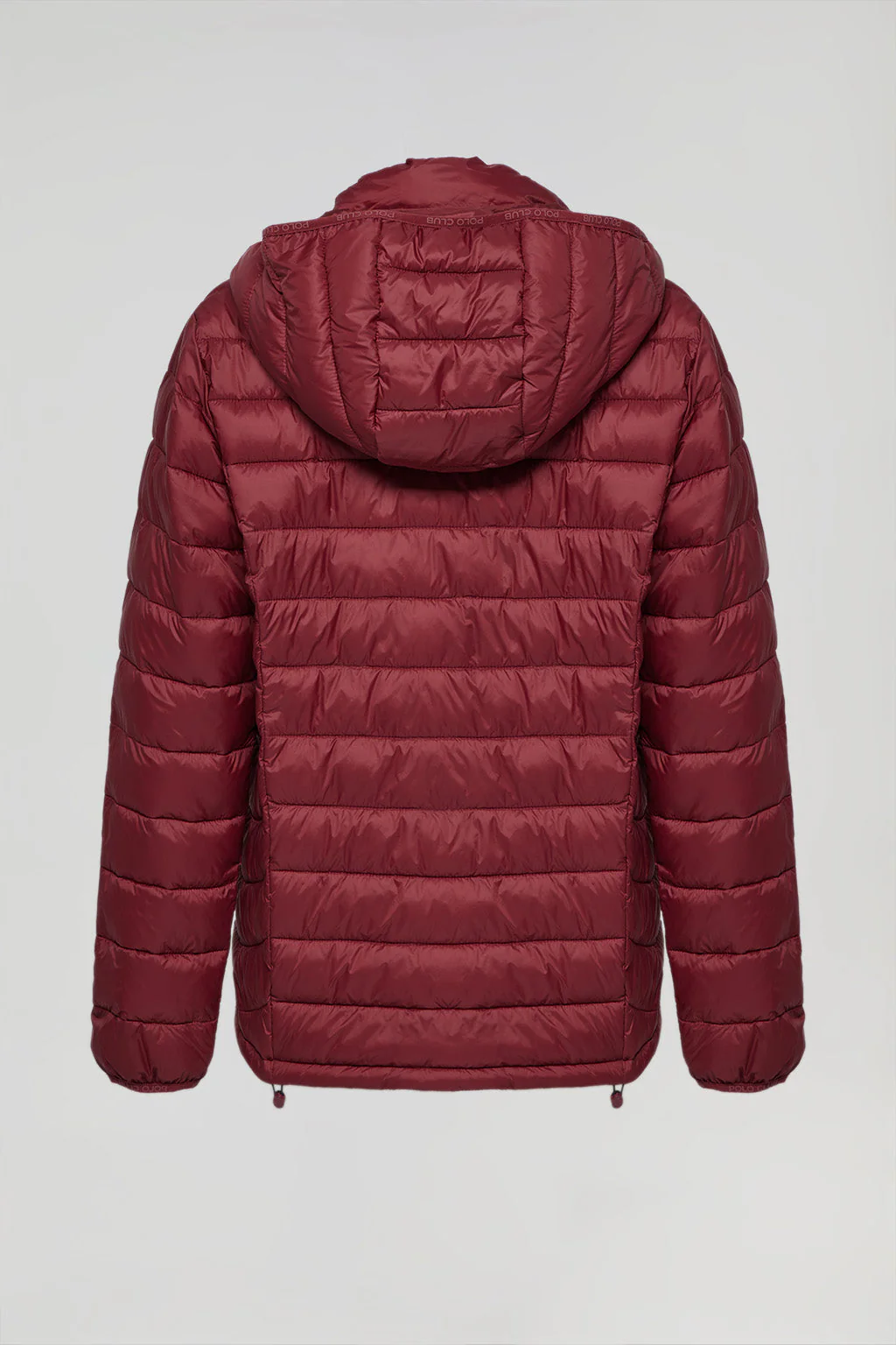 Burgundy ultralight Charles jacket with hood and Polo Club logo - Image 11