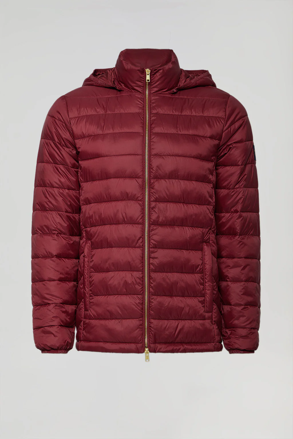 Burgundy ultralight Charles jacket with hood and Polo Club logo - Image 12
