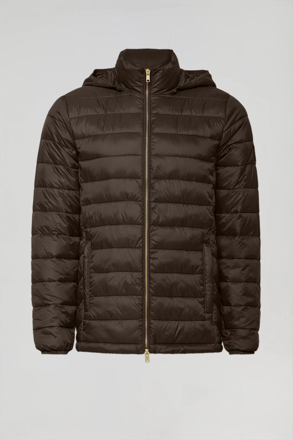 Brown ultralight Charles jacket with hood and Polo Club logo - Image 5