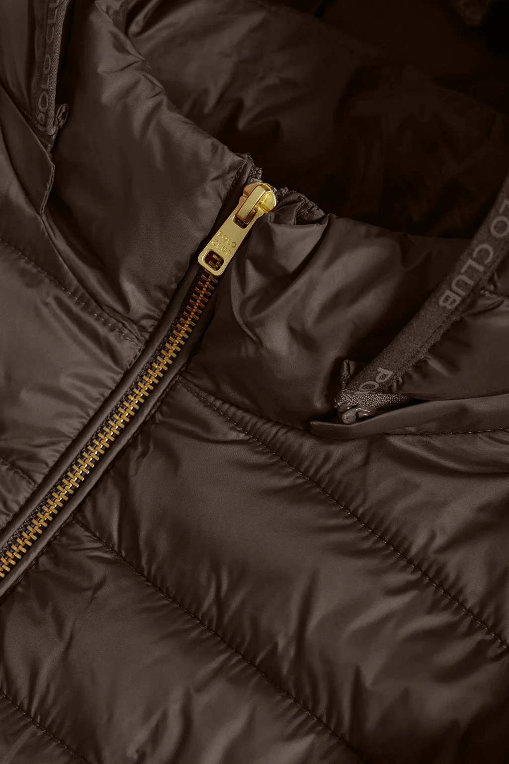 Brown ultralight Charles jacket with hood and Polo Club logo - Image 6