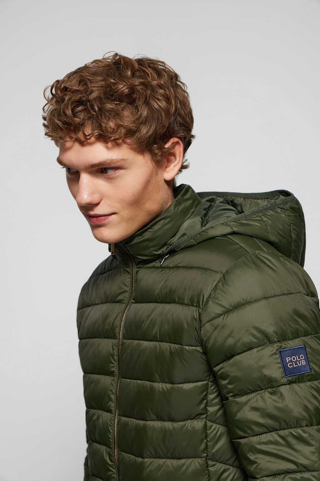 Green ultralight Charles jacket with hood and Polo Club logo - Image 3
