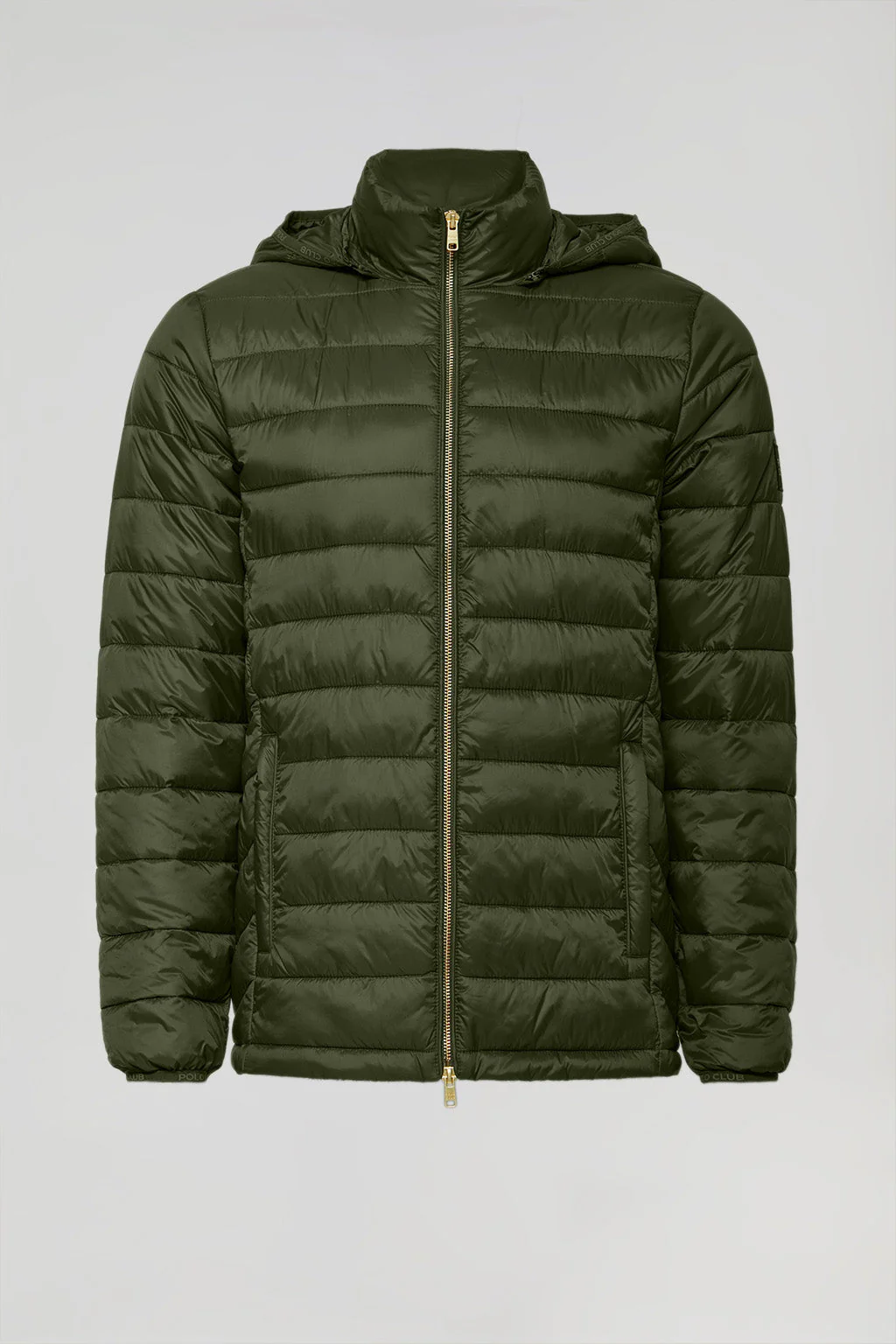 Green ultralight Charles jacket with hood and Polo Club logo - Image 6