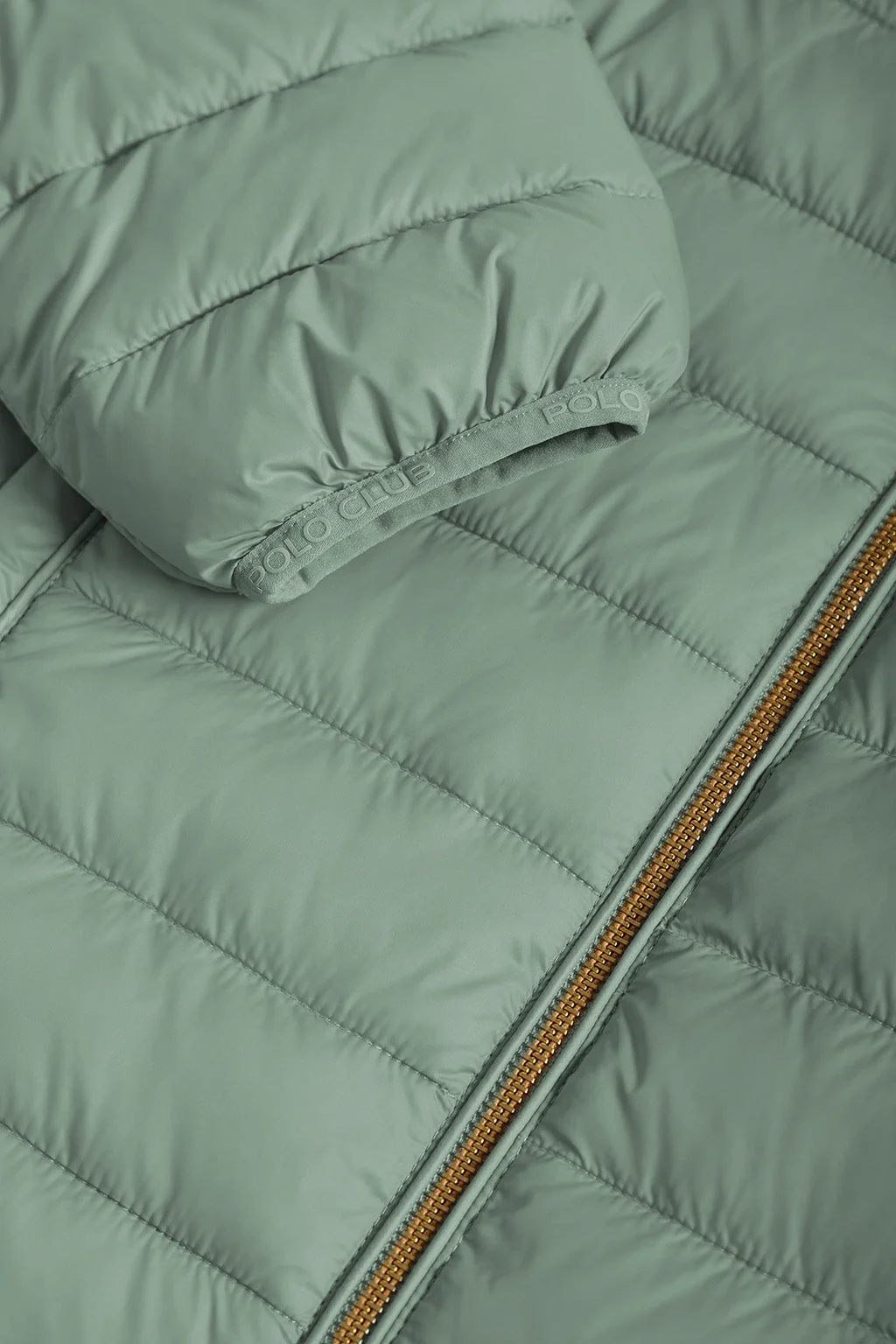 Jade-green ultralight Charles jacket Jade with hood and Polo Club logo - Image 10