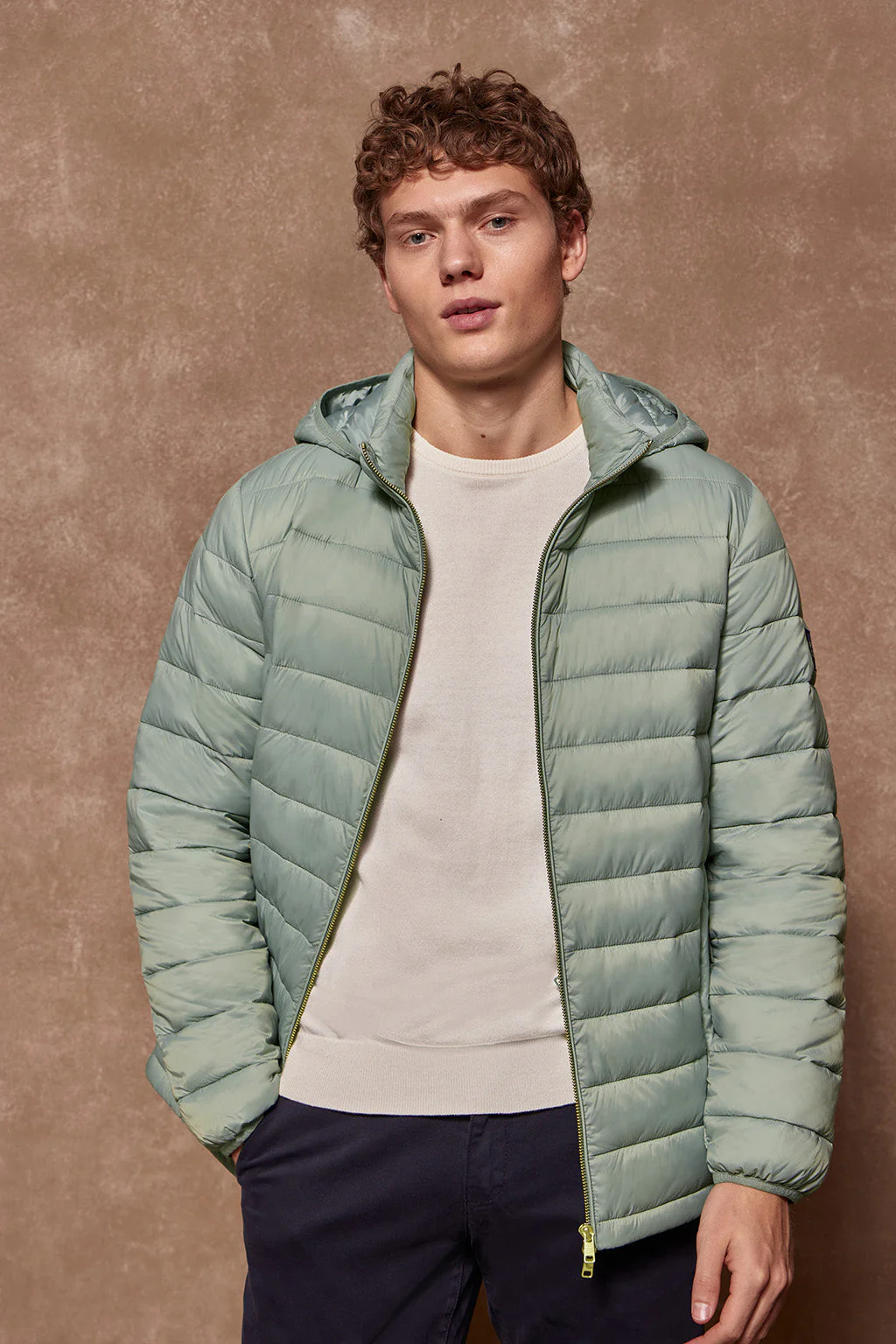 Jade-green ultralight Charles jacket Jade with hood and Polo Club logo - Image 5
