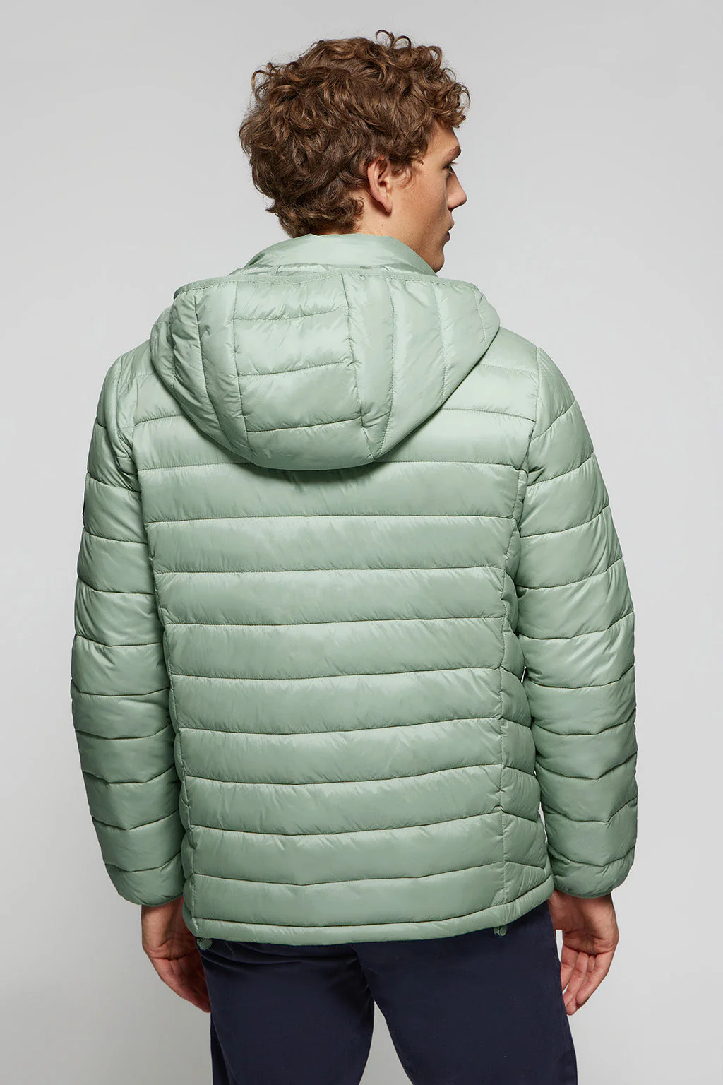 Jade-green ultralight Charles jacket Jade with hood and Polo Club logo - Image 6