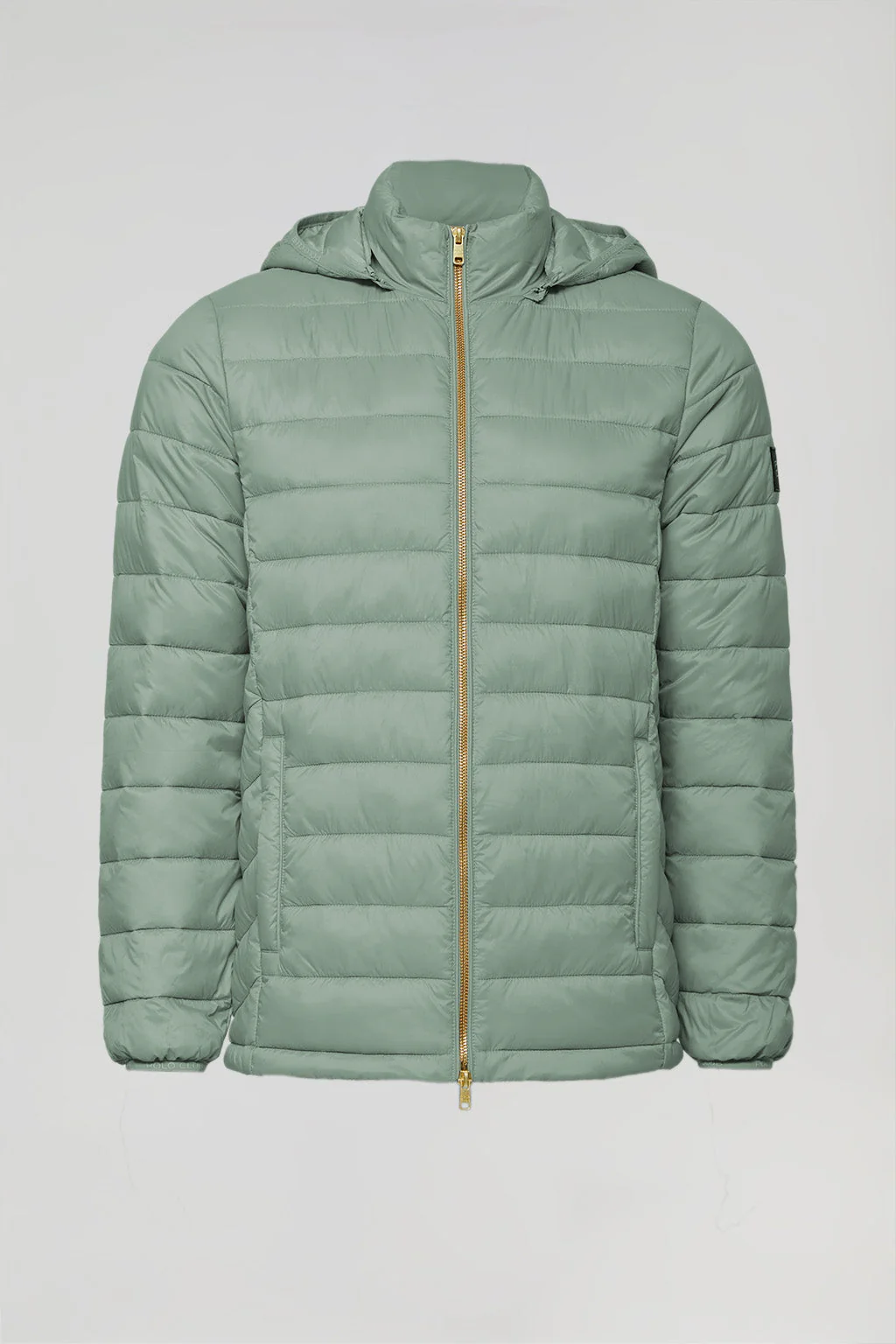 Jade-green ultralight Charles jacket Jade with hood and Polo Club logo - Image 7