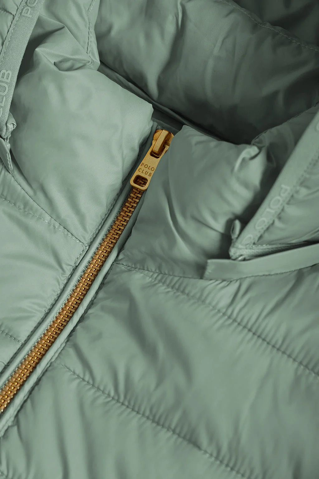Jade-green ultralight Charles jacket Jade with hood and Polo Club logo - Image 8