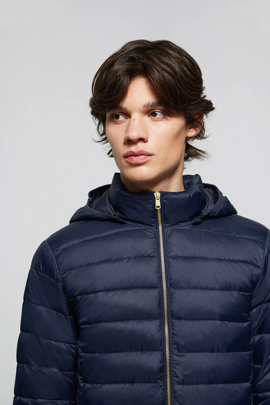 Navy-blue ultralight Charles jacket with hood and Polo Club logo - Image 2
