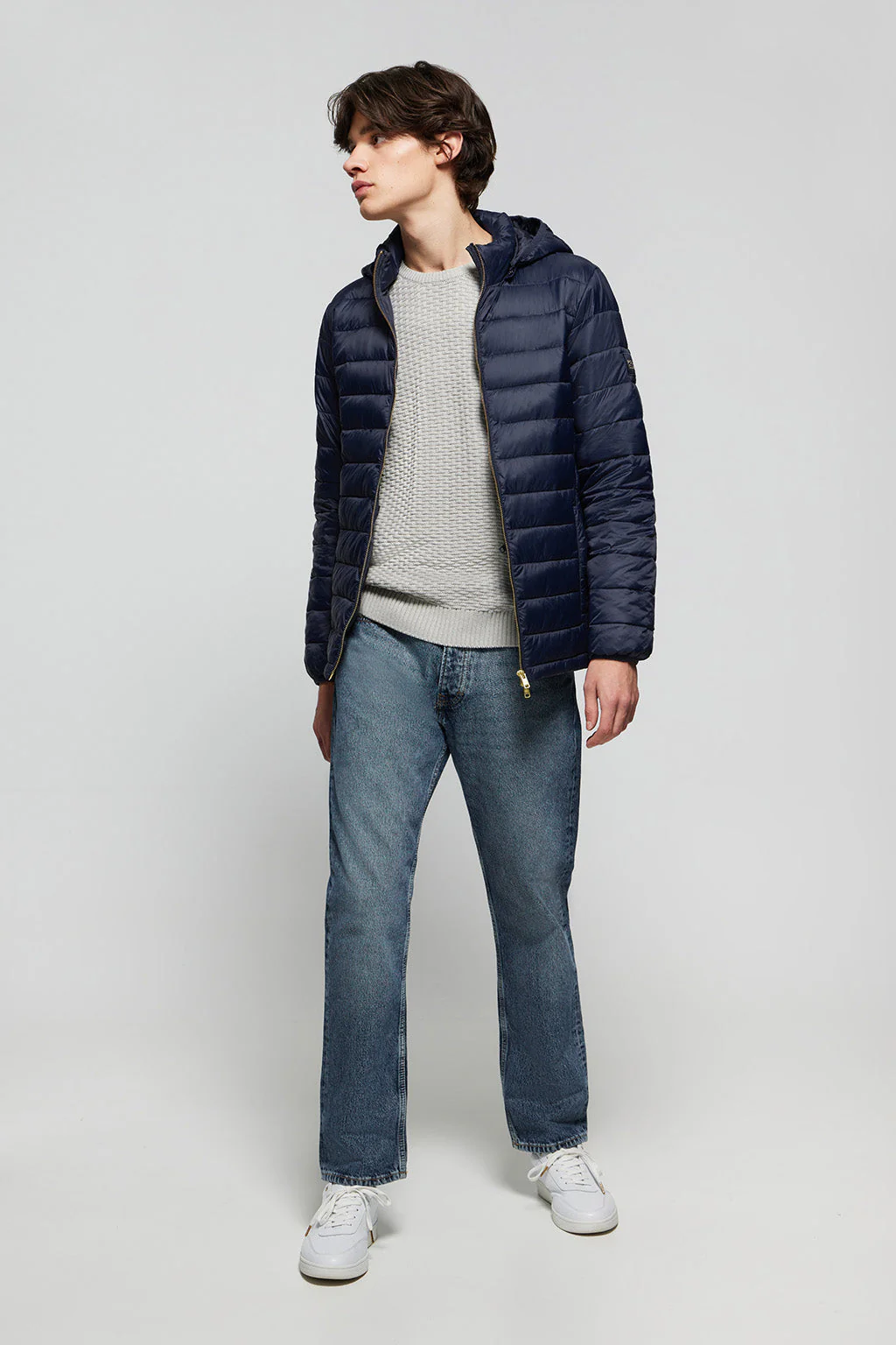 Navy-blue ultralight Charles jacket with hood and Polo Club logo - Image 3