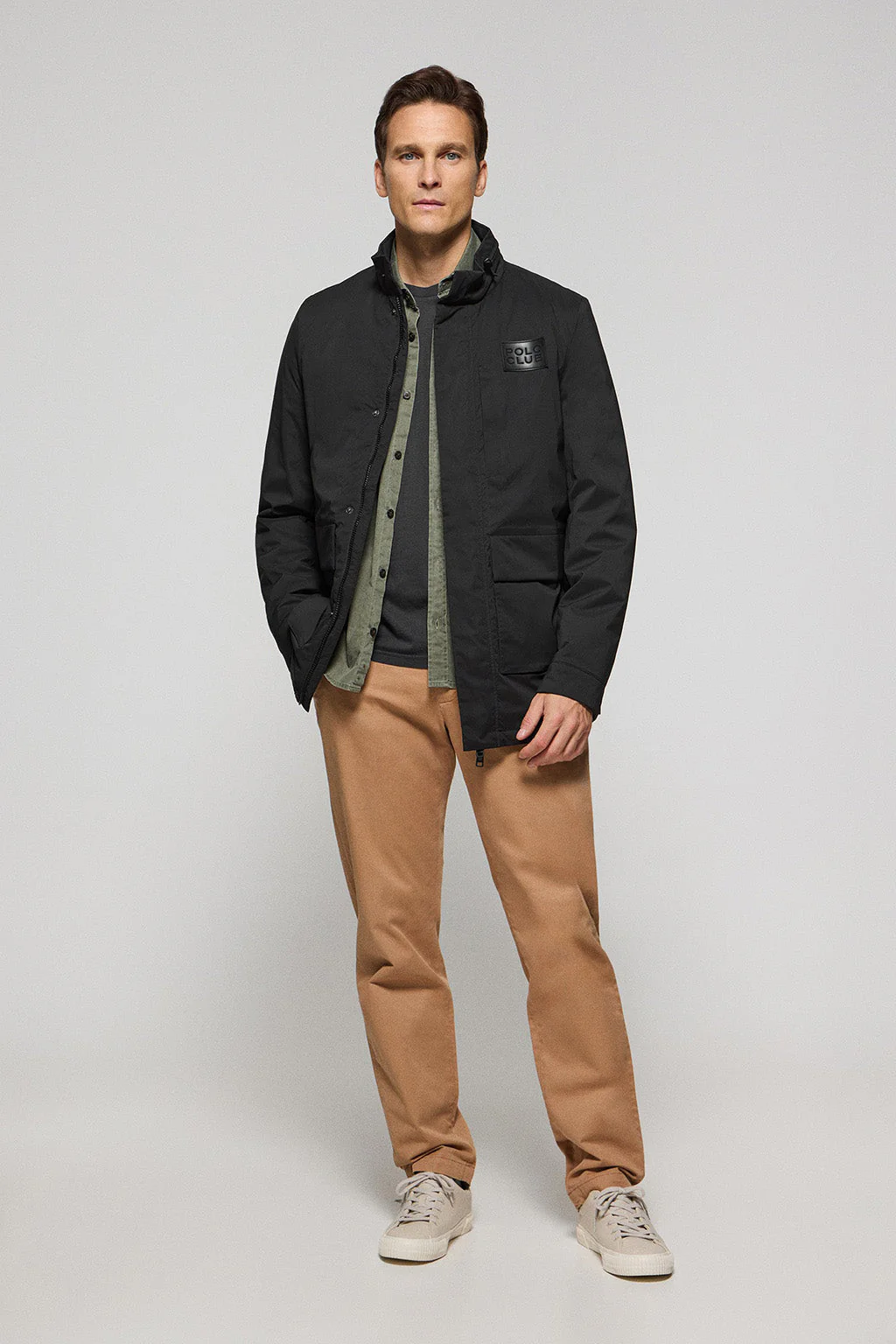 Black lightweight Parka Chelsea with branded patch - Image 3