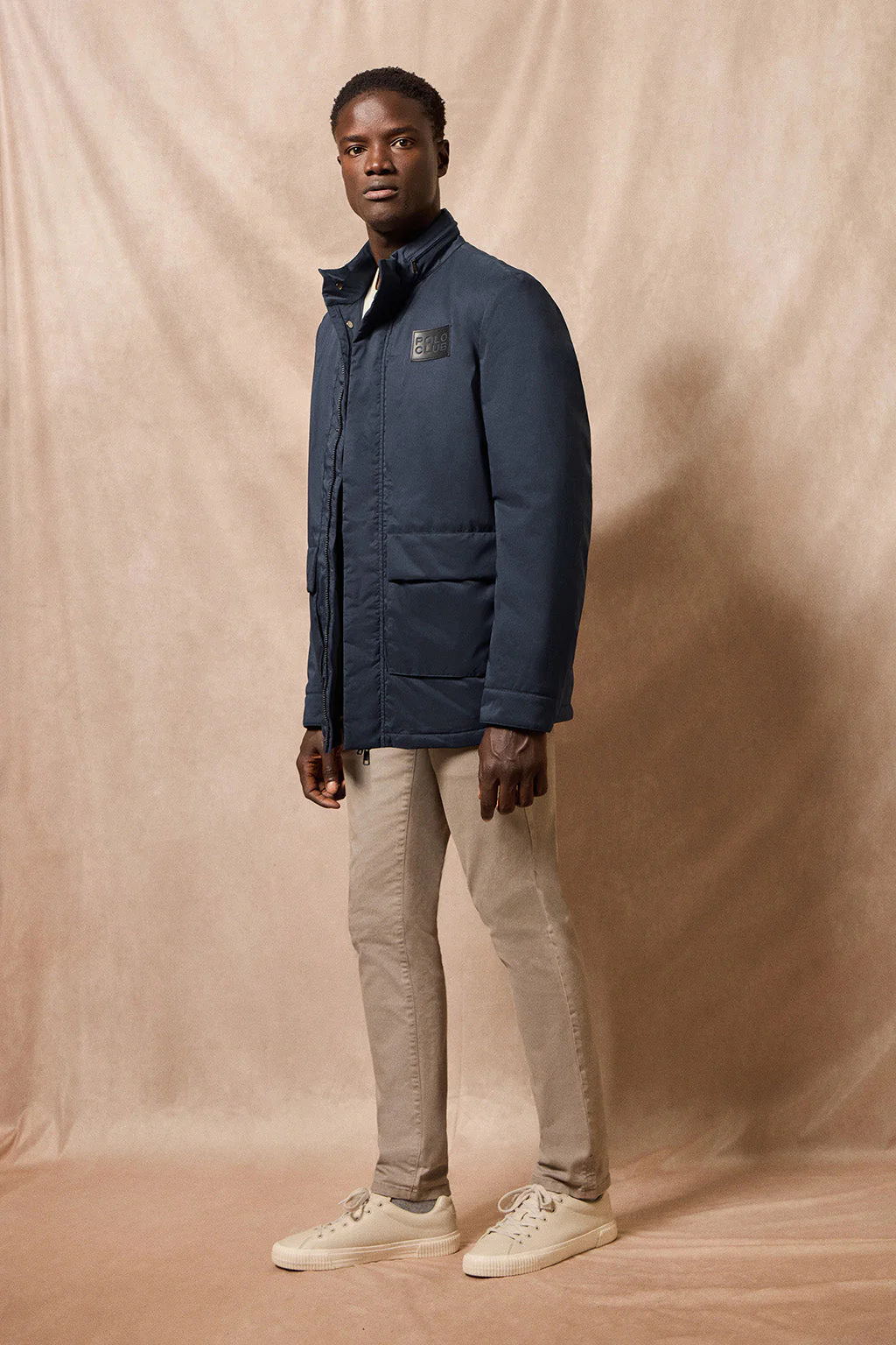Navy-blue lightweight Parka Chelsea with branded patch - Image 5