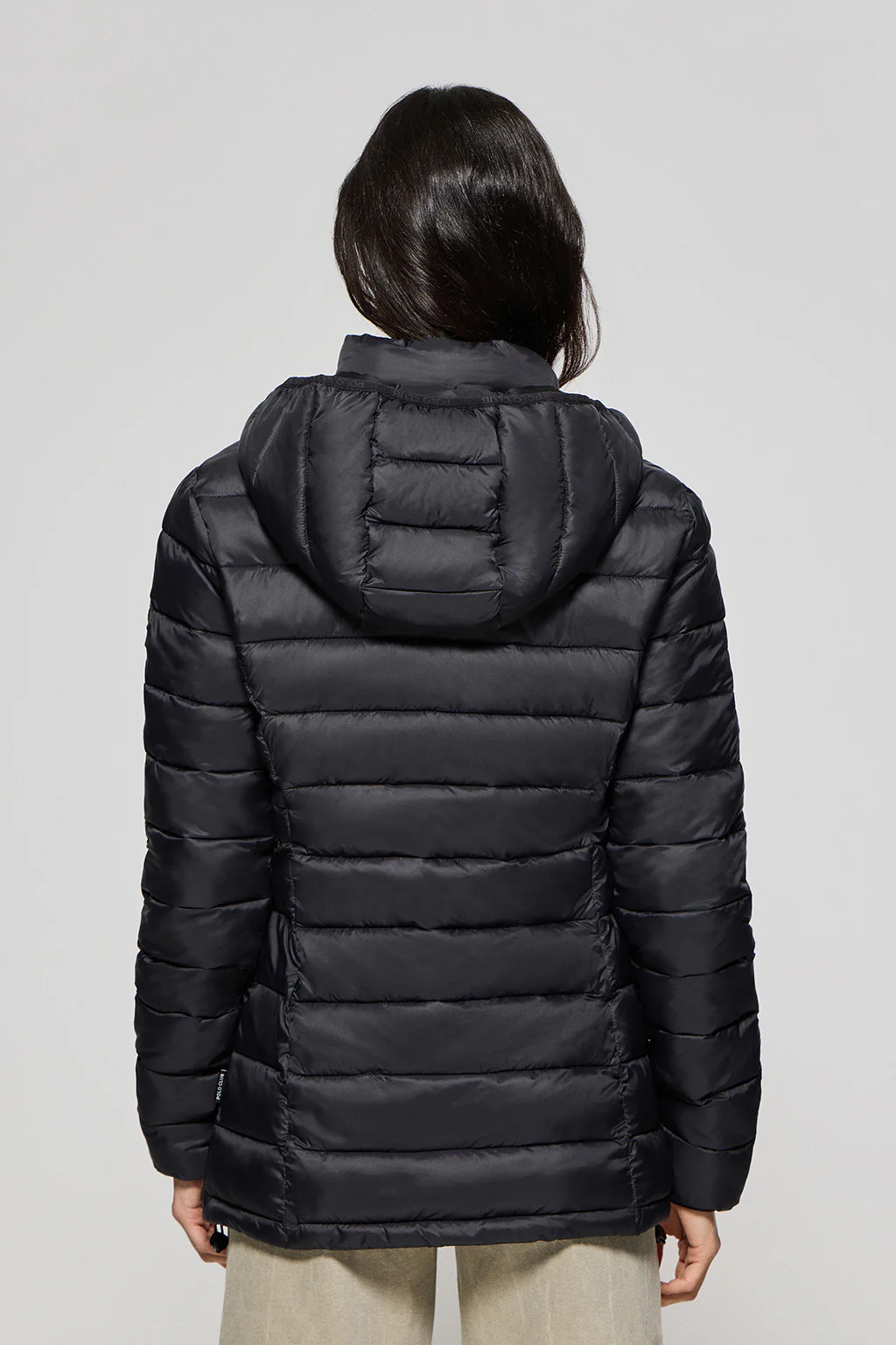 Black ultralight jacket Cintia with detachable hood and PC embroidery - Image 2