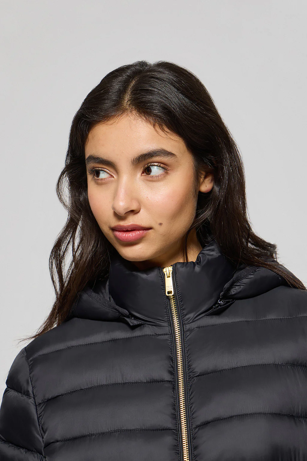 Black ultralight jacket Cintia with detachable hood and PC embroidery - Image 3
