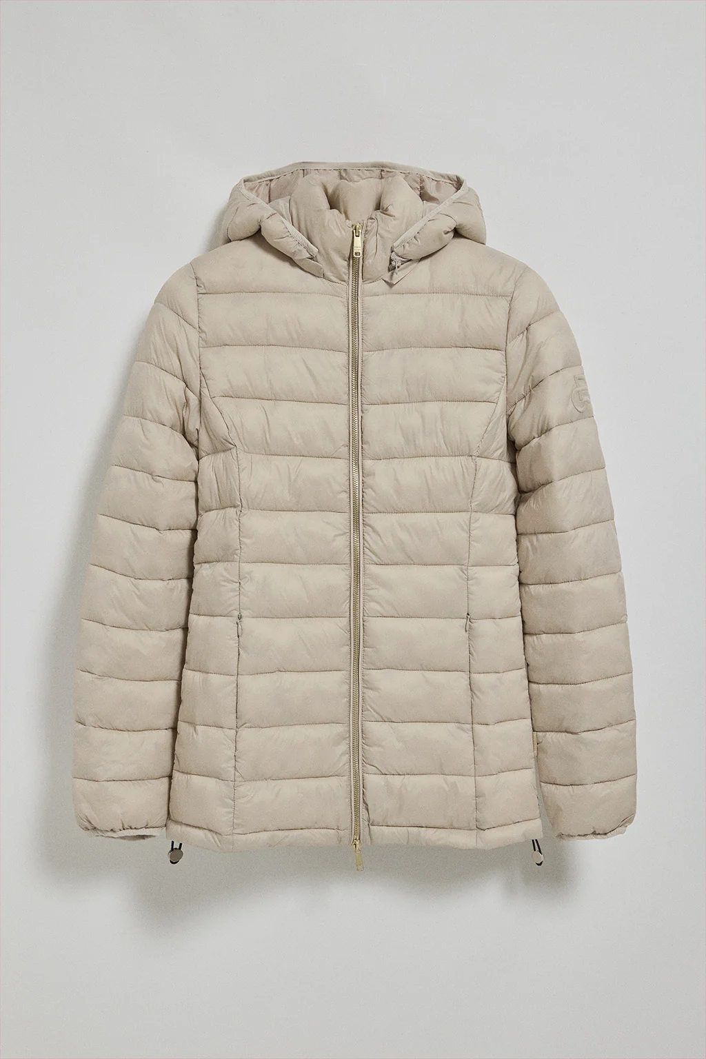 Dark-beige ultralight jacket Cintia with detachable hood and PC embroidery - Image 5