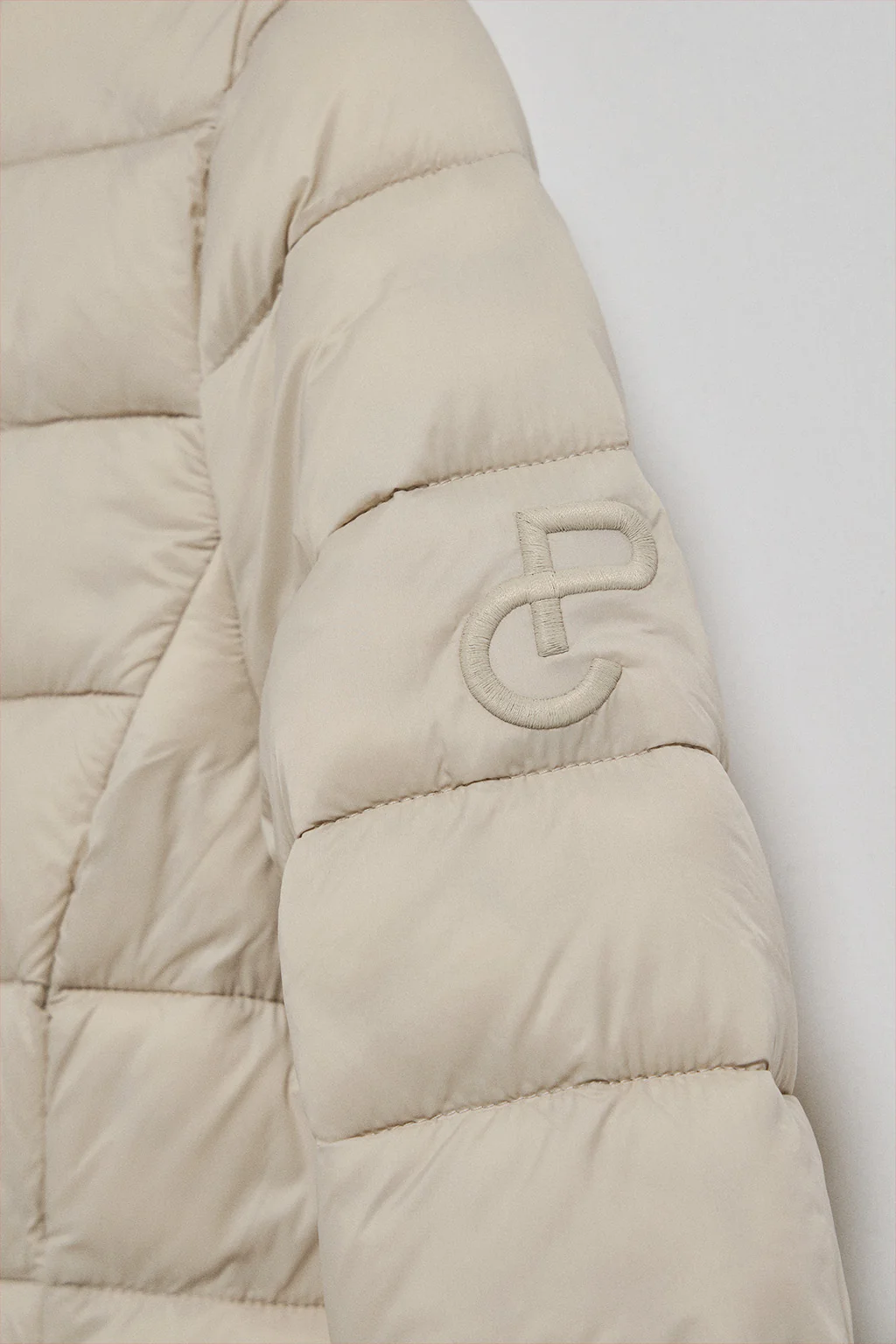 Dark-beige ultralight jacket Cintia with detachable hood and PC embroidery - Image 7