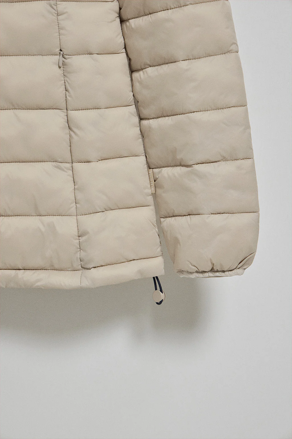 Dark-beige ultralight jacket Cintia with detachable hood and PC embroidery - Image 9