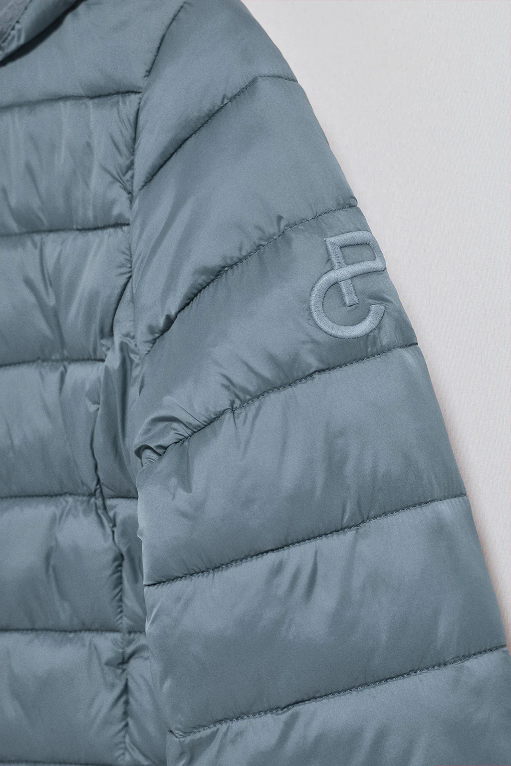 Denim-blue ultralight jacket Cintia with detachable hood and PC embroidery - Image 6
