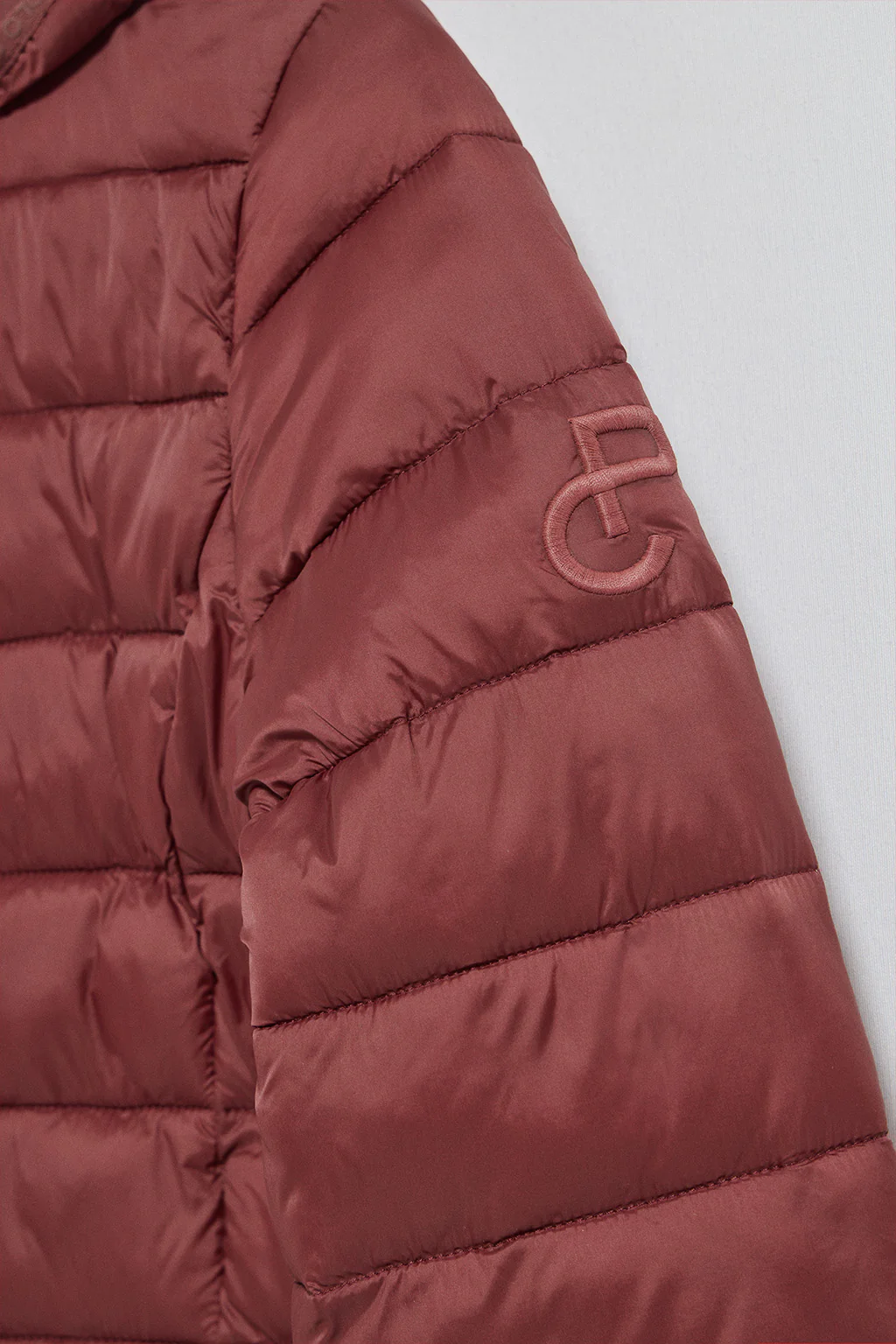 Maroon ultralight jacket Cintia with detachable hood and PC embroidery - Image 6
