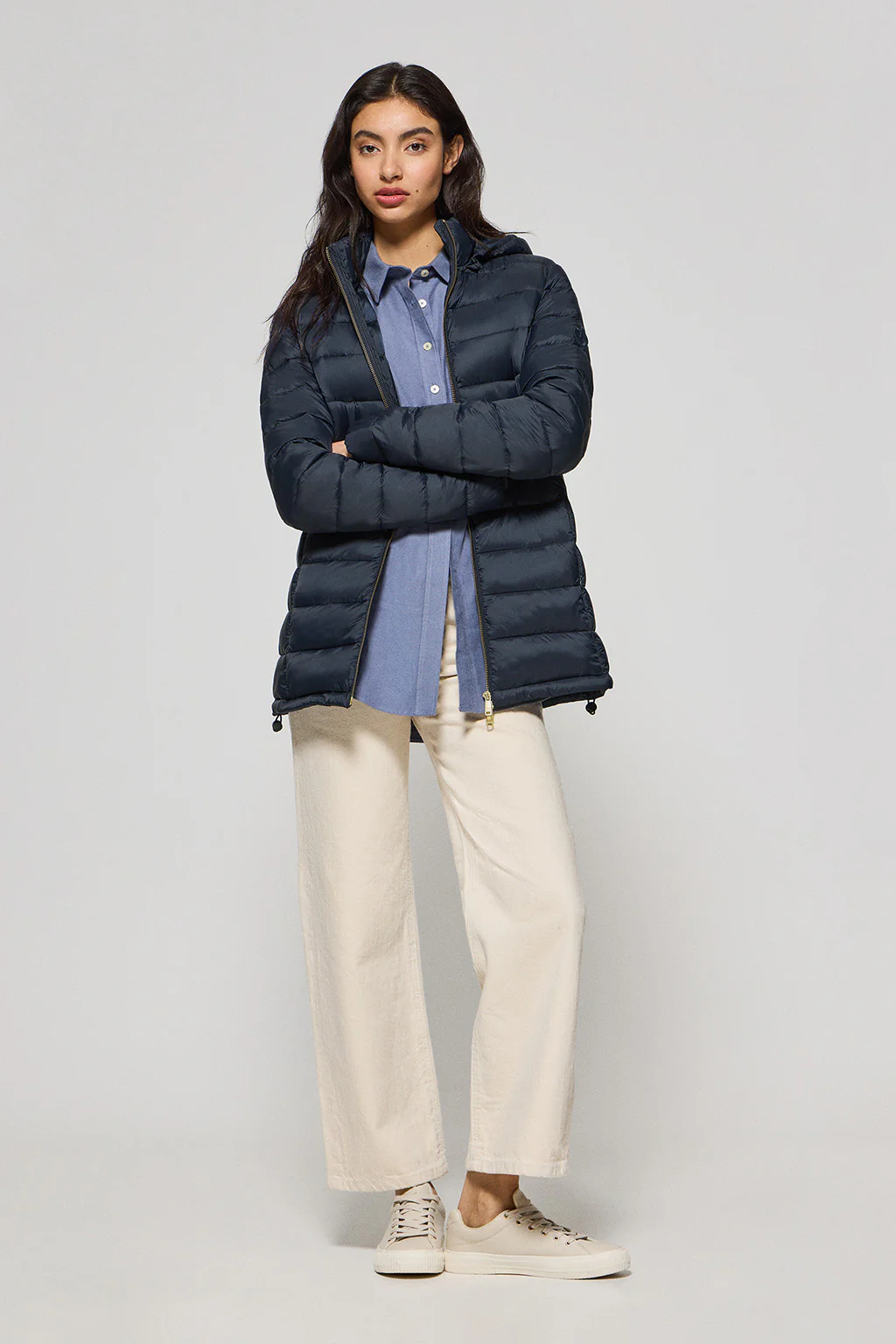 Navy-blue ultralight jacket Cintia with detachable hood and PC embroidery - Image 4