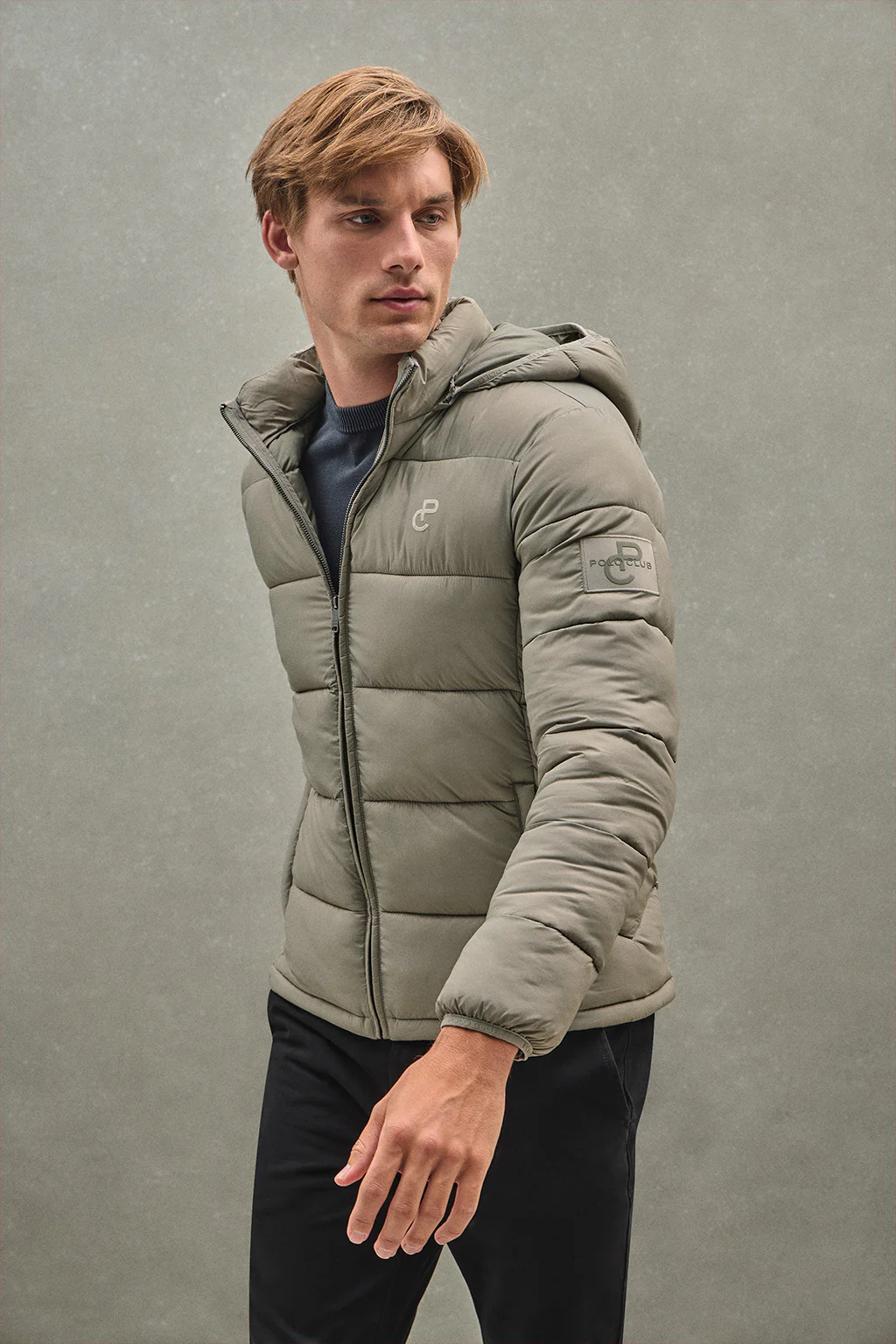 Stone-grey jacket Ciro with Polo Club logo - Image 2
