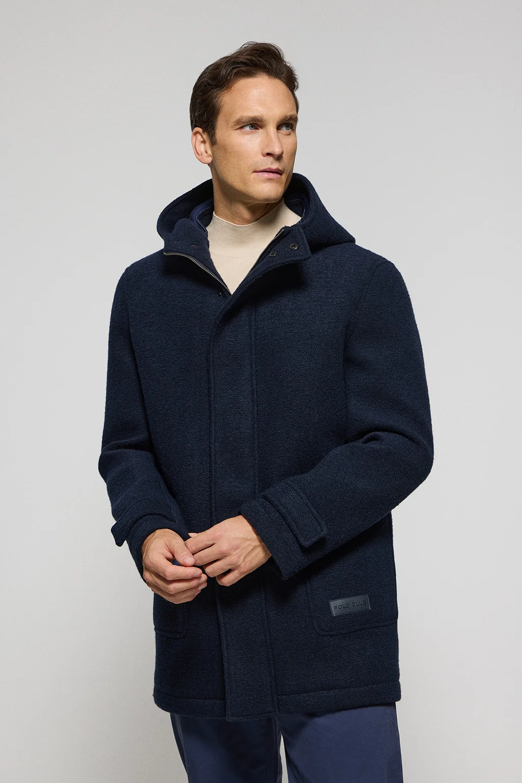 Navy-blue hooded parka Clay with Polo Club details