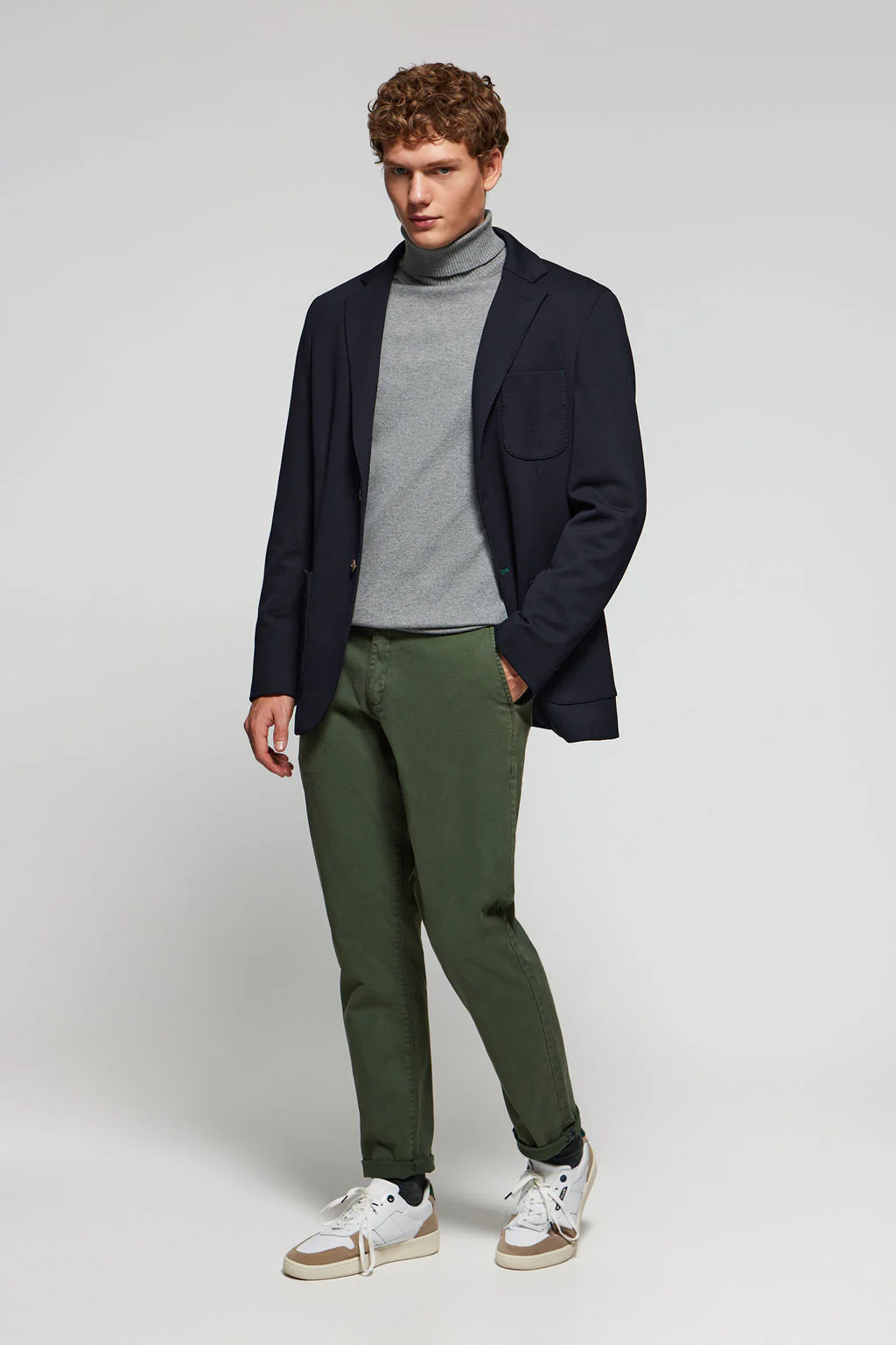 Navy-blue buttoned blazer with Polo Club detail - Image 3