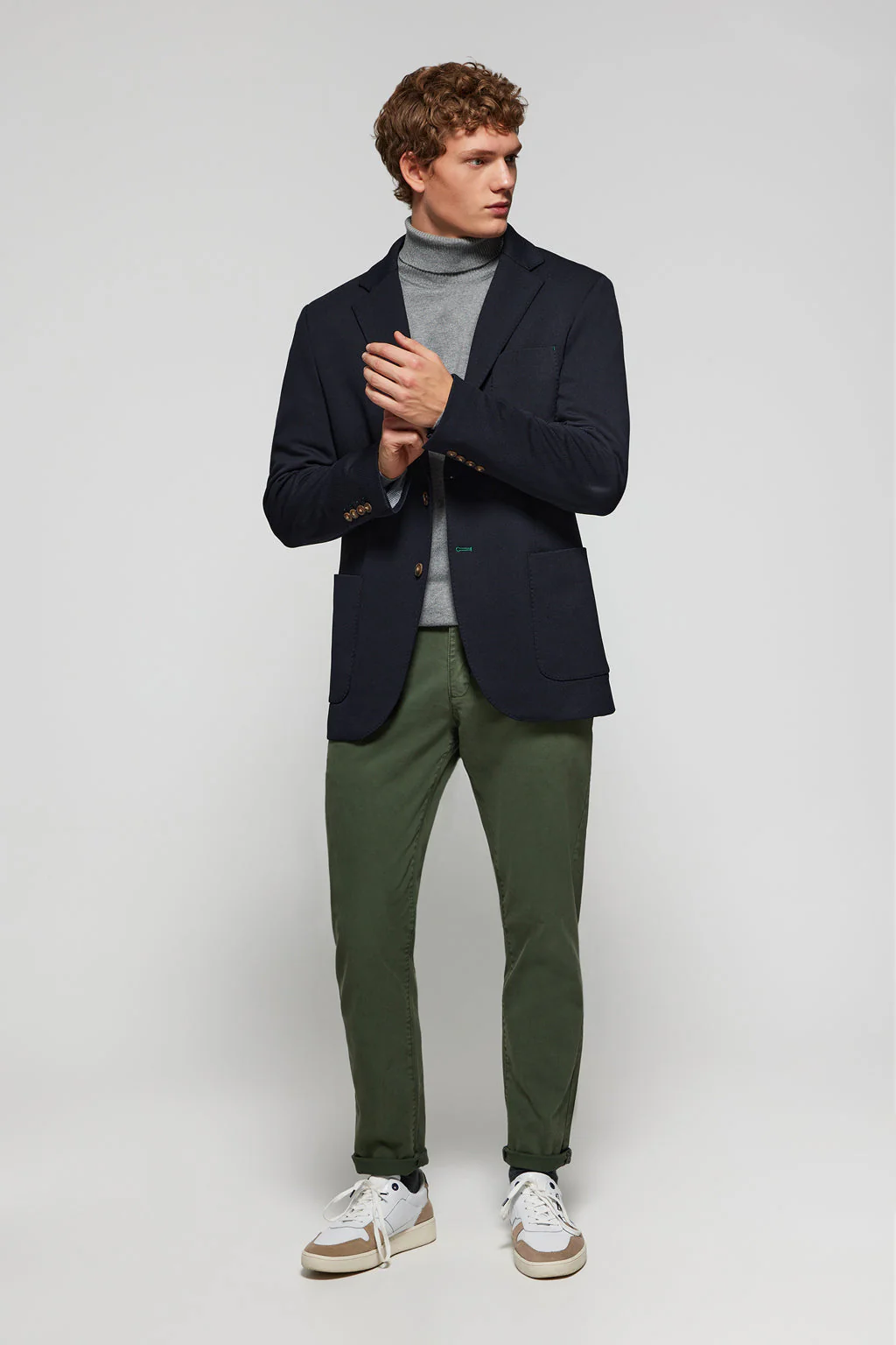 Navy-blue buttoned blazer with Polo Club detail - Image 5