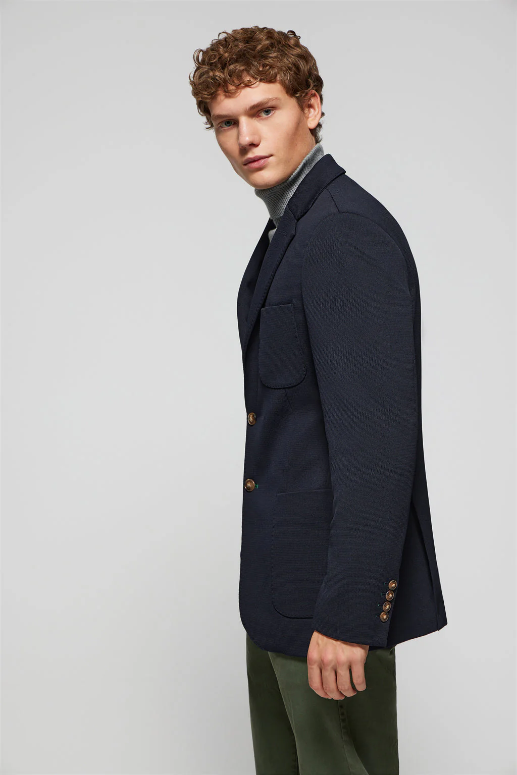 Navy-blue buttoned blazer with Polo Club detail - Image 7