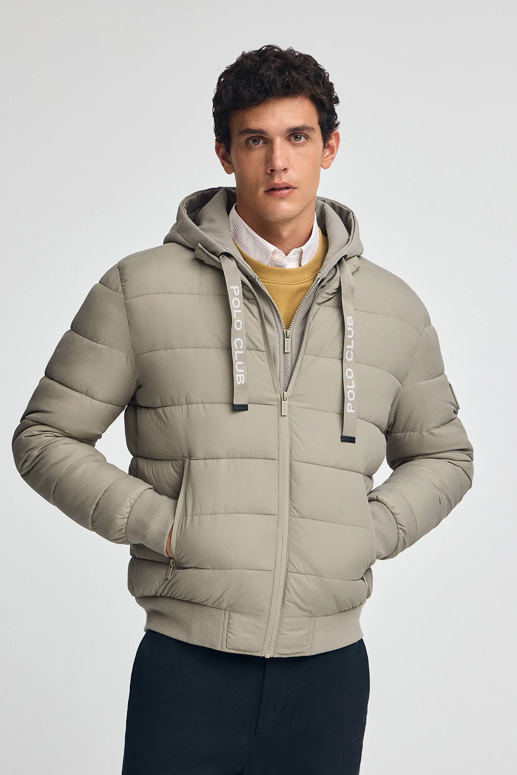Stone-grey jacket Comet with Polo Club logo - Image 3