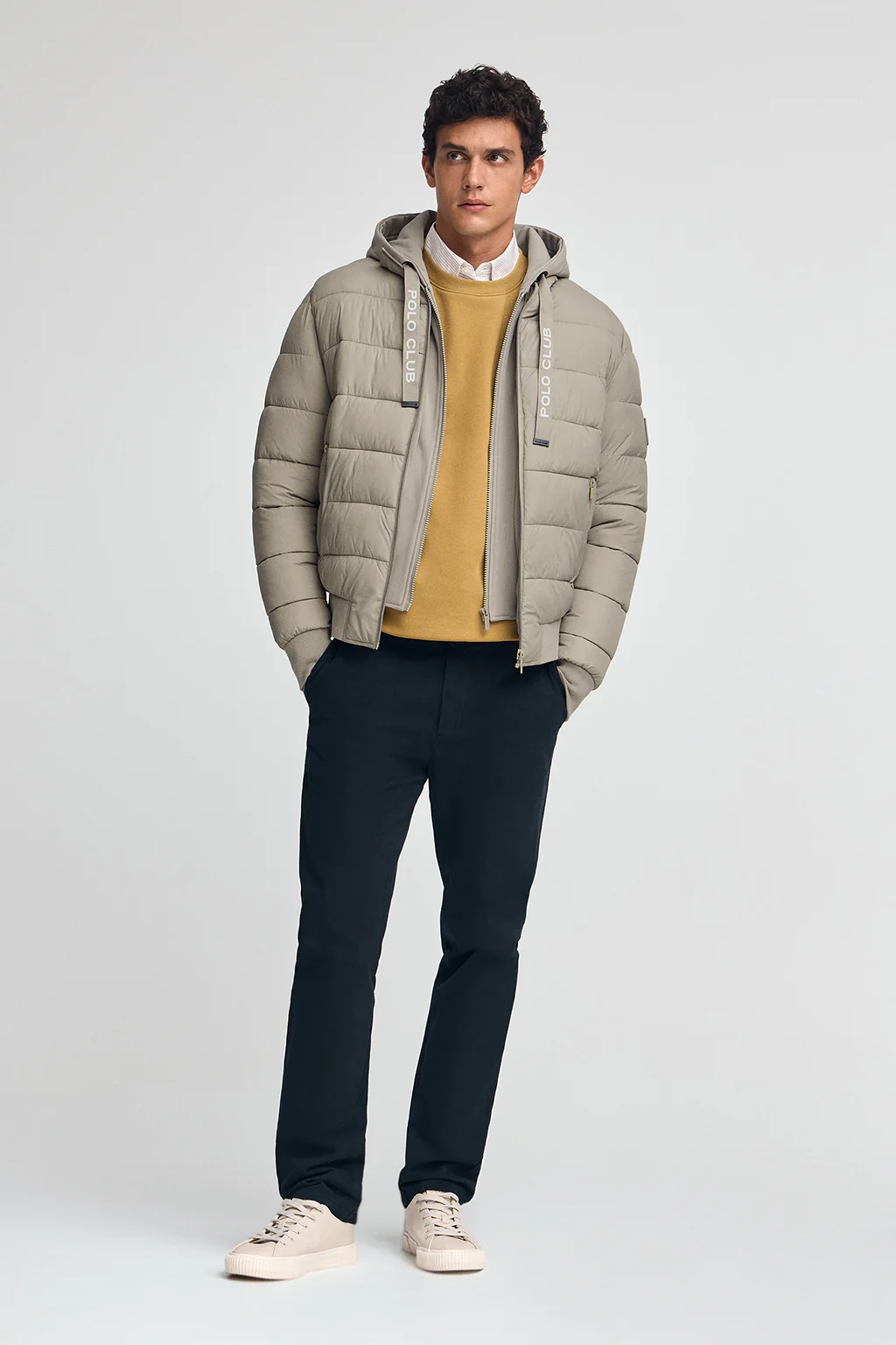 Stone-grey jacket Comet with Polo Club logo - Image 4
