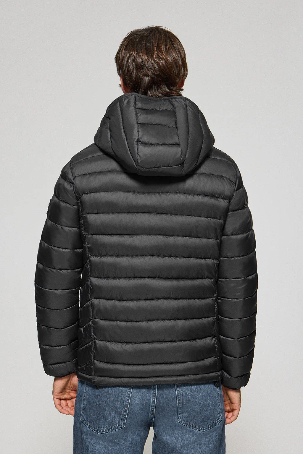 Black ultralight jacket Corey with detachable hood and PC embroidery - Image 4