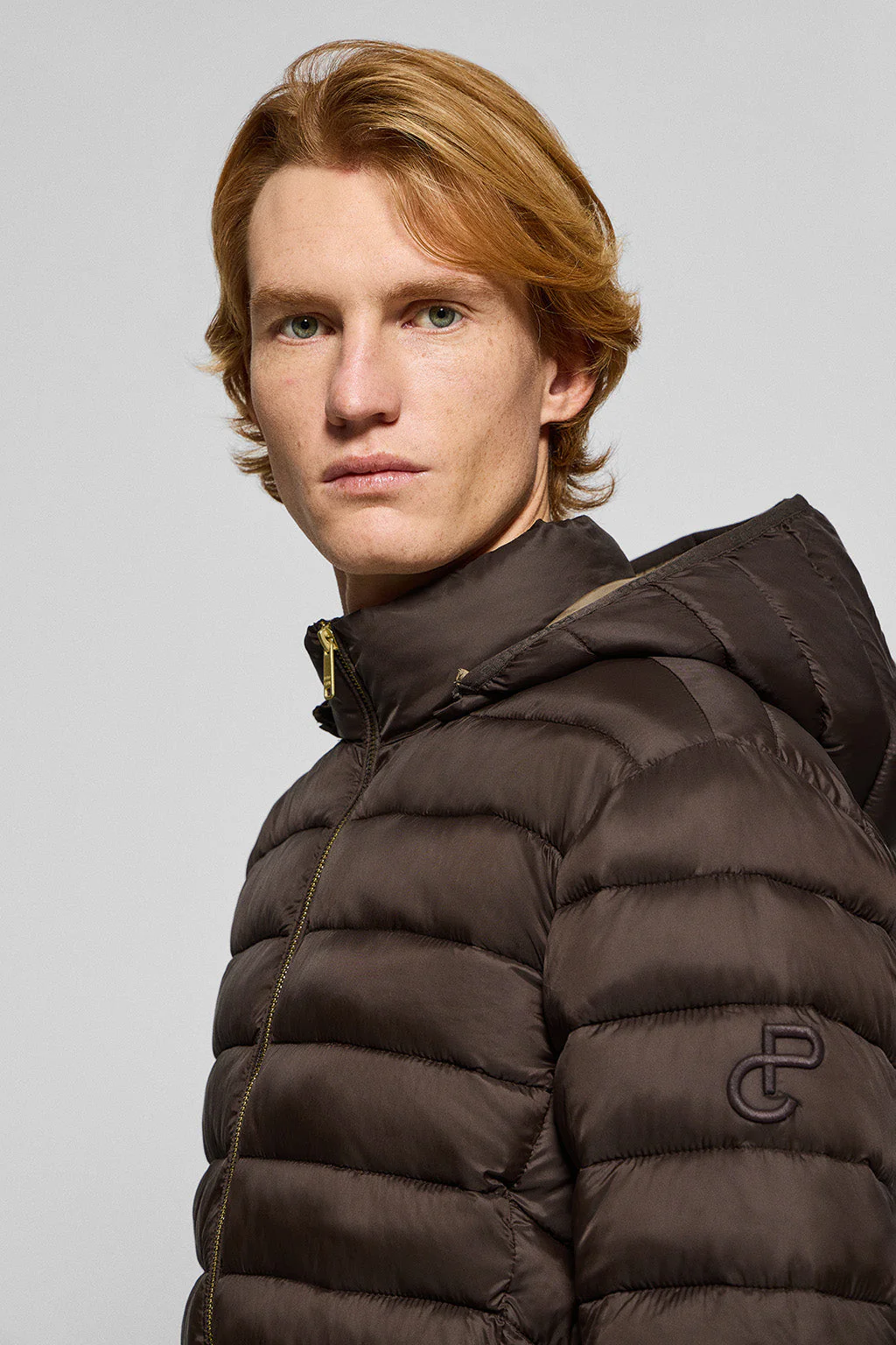 Brown ultralight jacket Corey with detachable hood and PC embroidery - Image 2