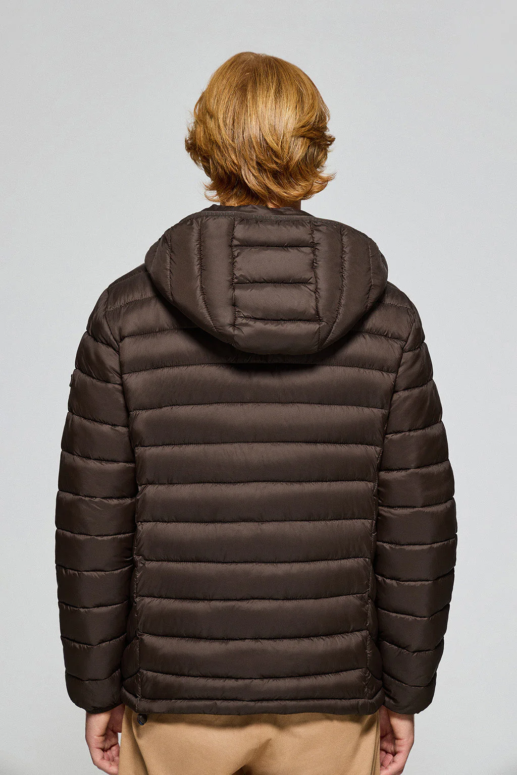 Brown ultralight jacket Corey with detachable hood and PC embroidery - Image 5