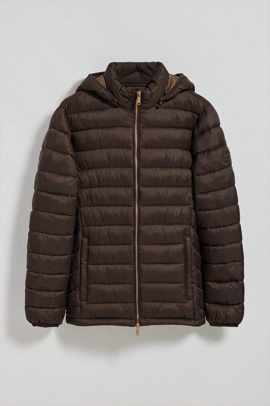 Brown ultralight jacket Corey with detachable hood and PC embroidery - Image 6