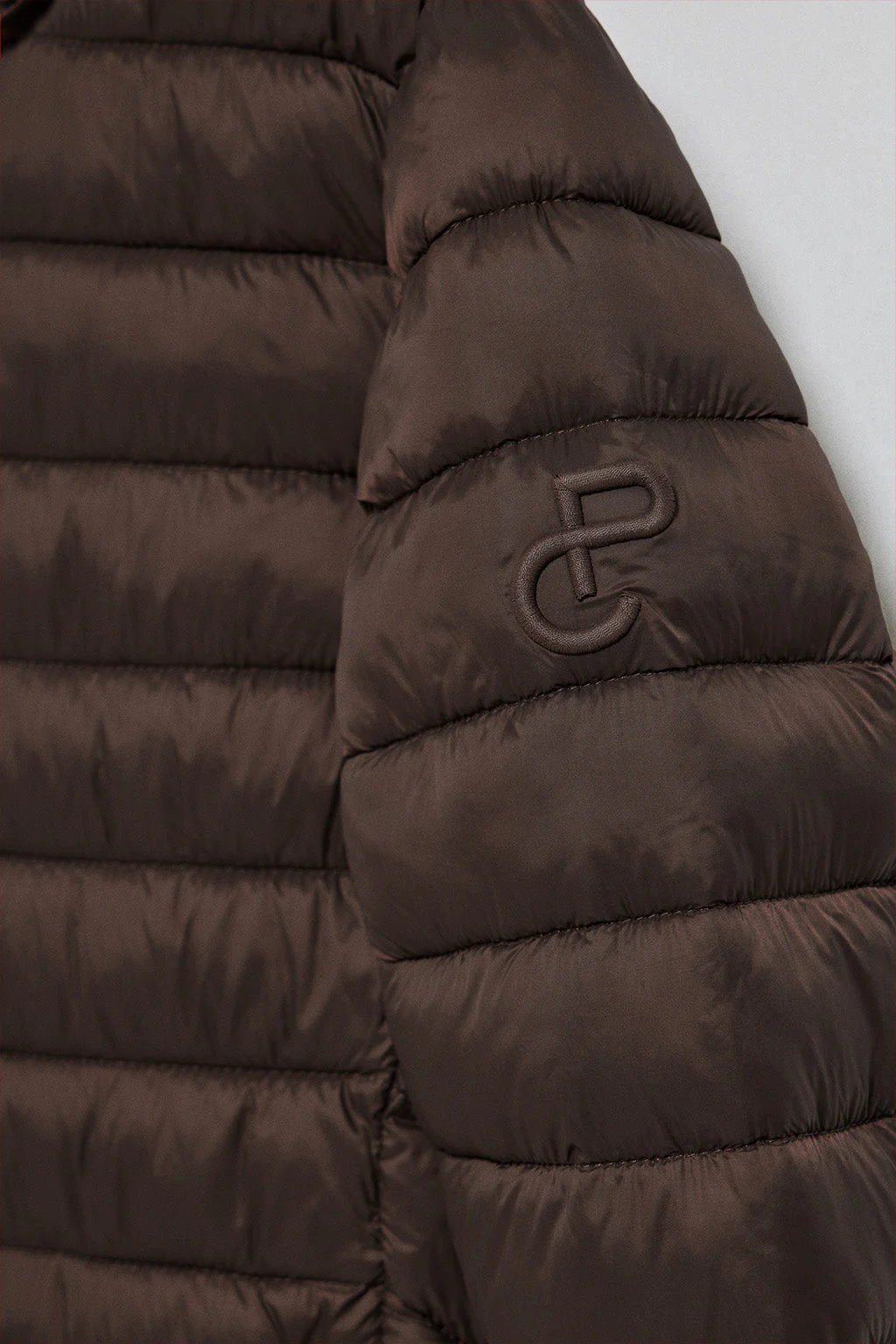 Brown ultralight jacket Corey with detachable hood and PC embroidery - Image 8