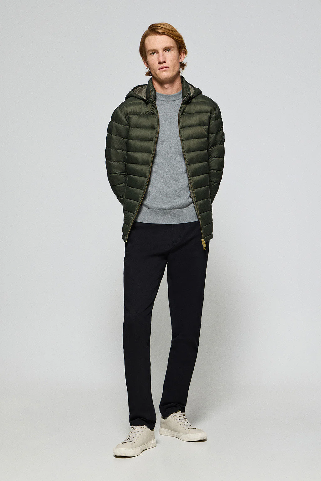 Green ultralight jacket Corey with detachable hood and PC embroidery - Image 3